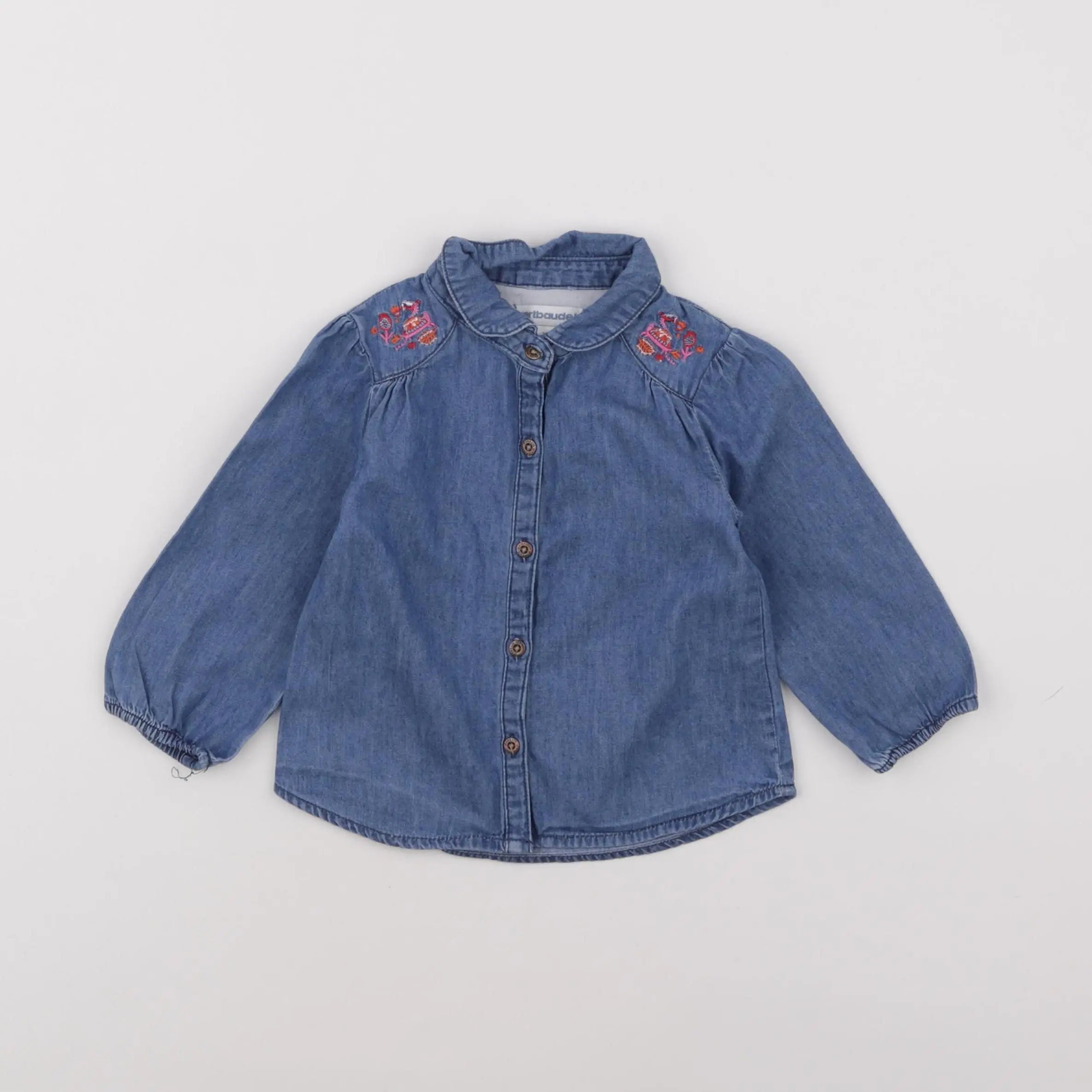 Vertbaudet - blouse bleu - 12 mois