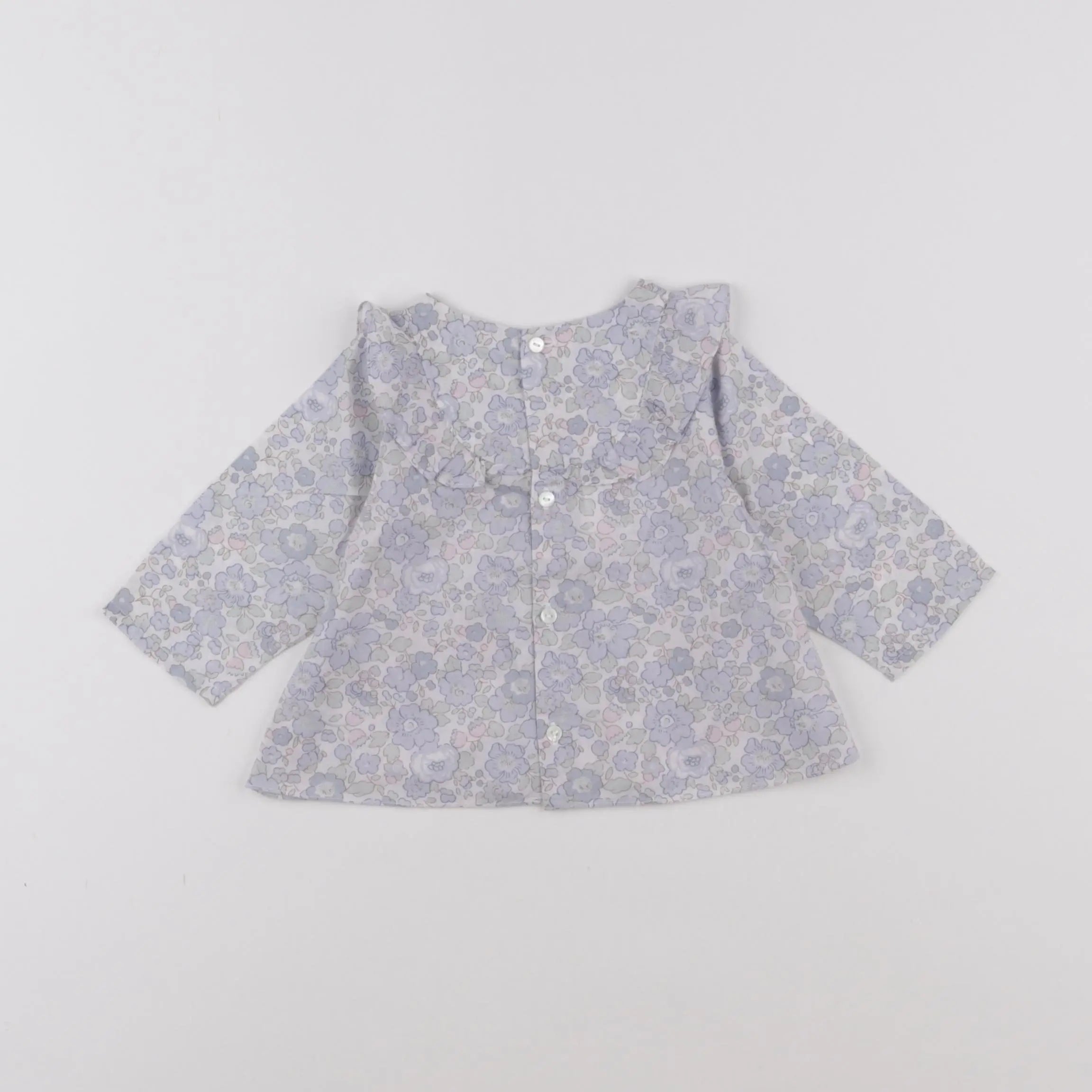 Jacadi - blouse liberty blanc, bleu - 6 mois