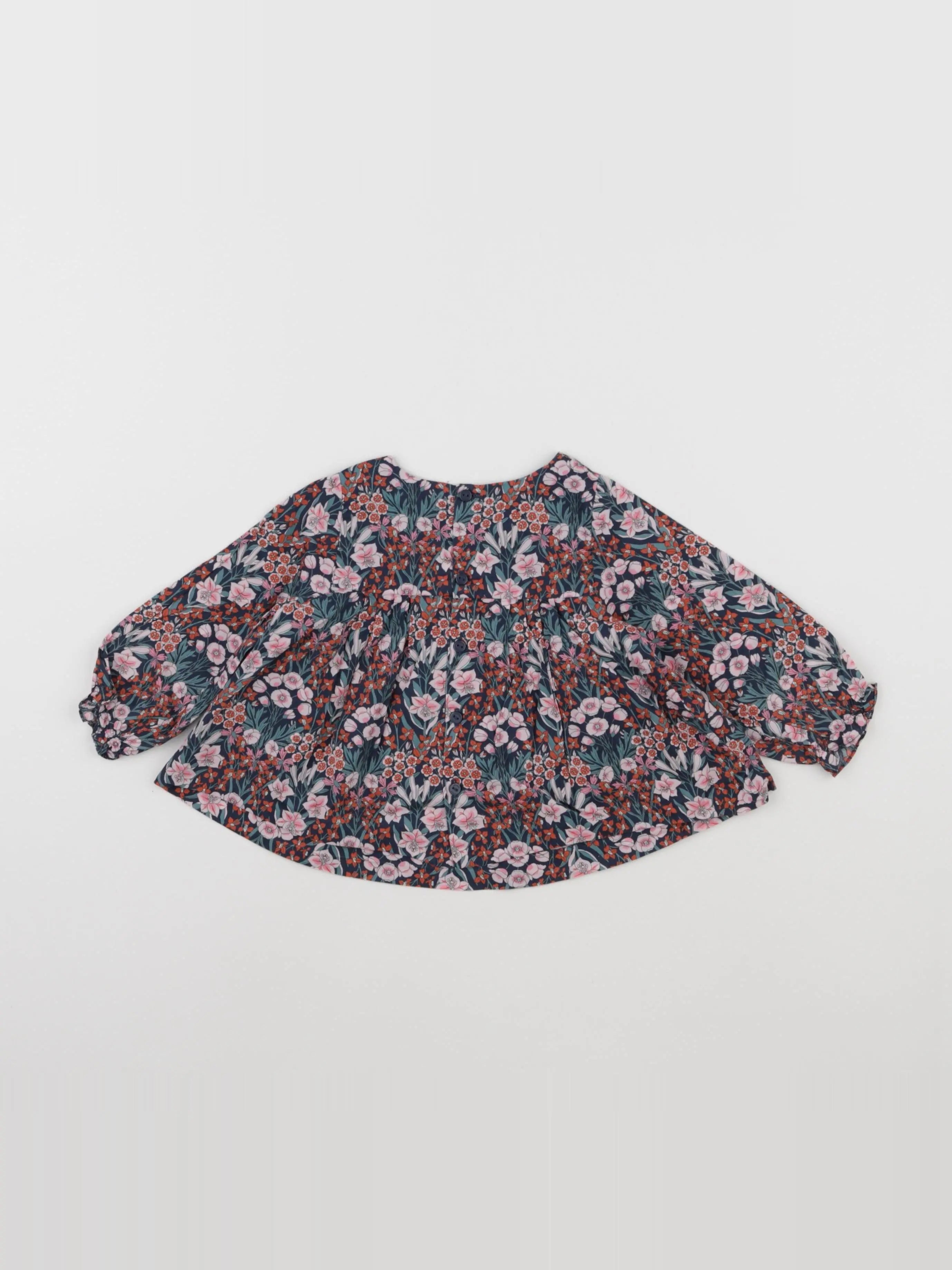 Jacadi - blouse liberty bleu - 12 mois