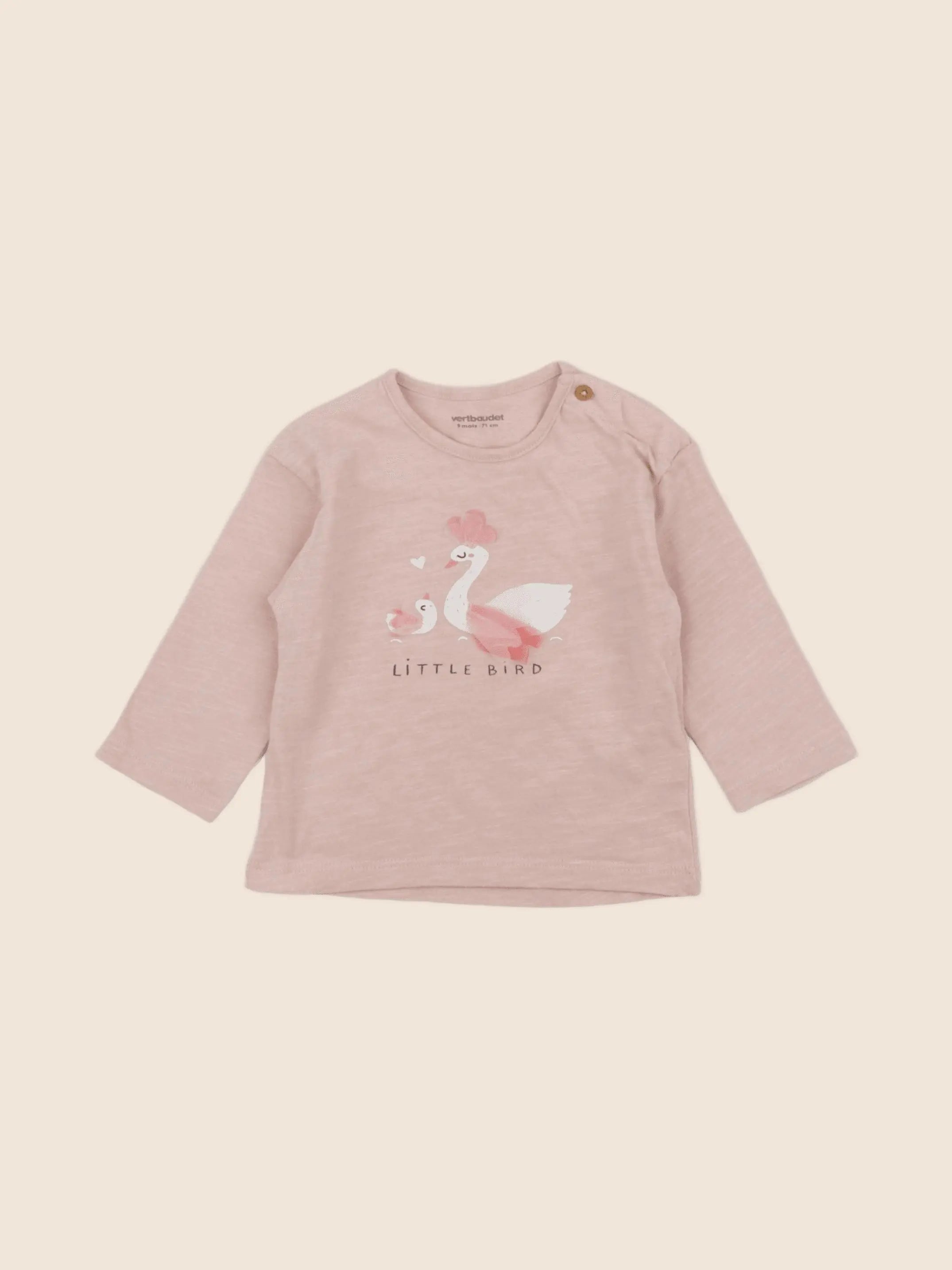 Vertbaudet - tee-shirt rose - 9 mois