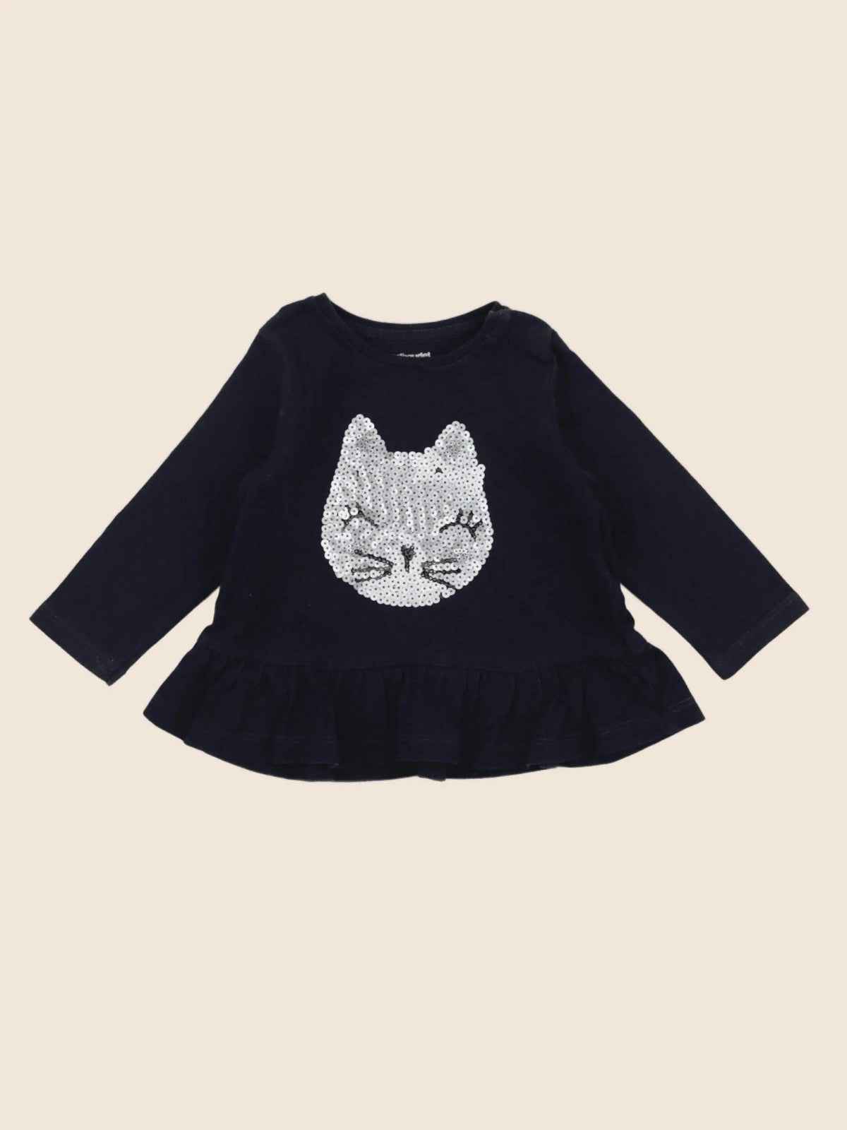 Vertbaudet - tee-shirt bleu, argent - 6 mois