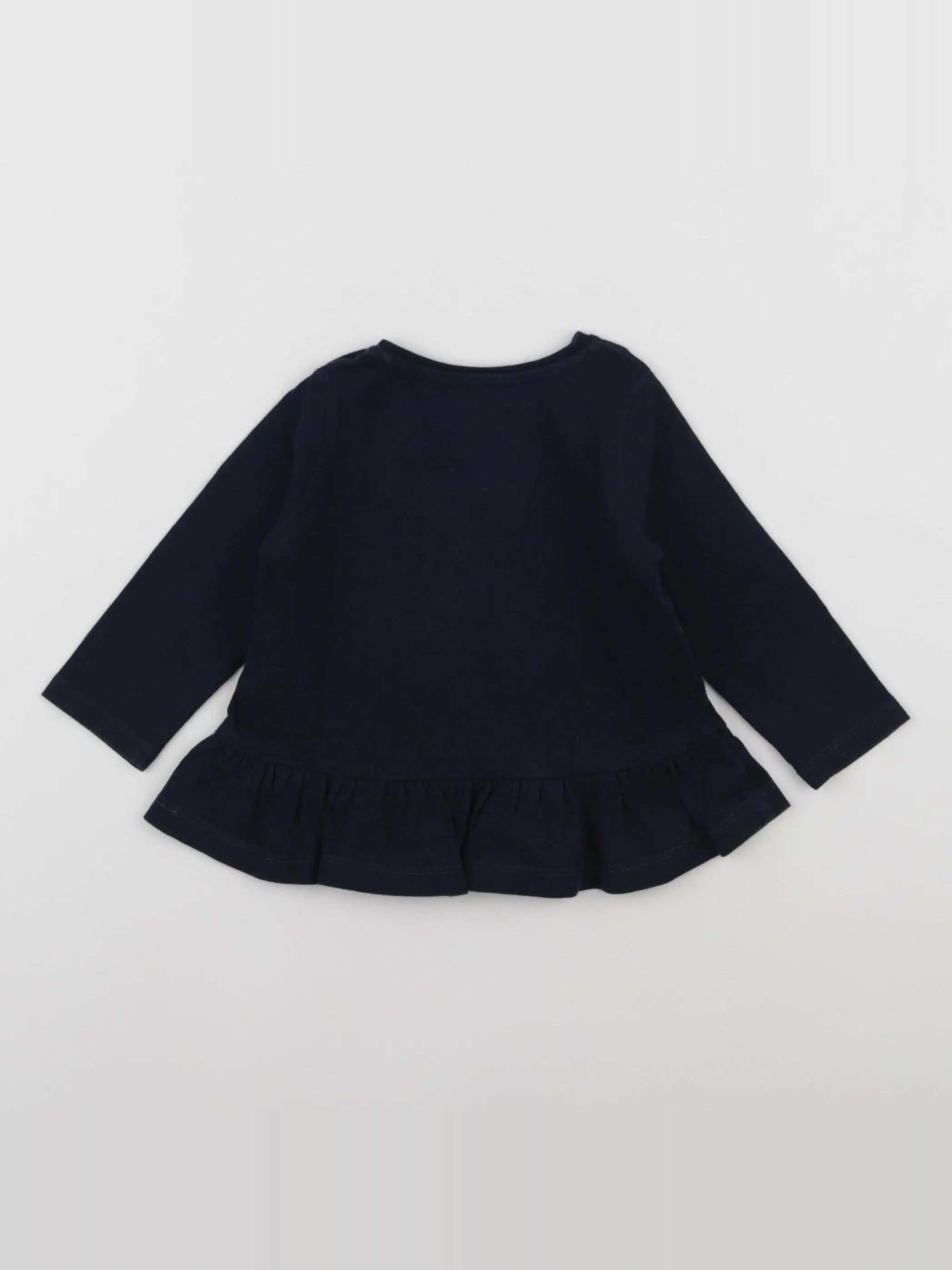 Vertbaudet - tee-shirt bleu, argent - 6 mois