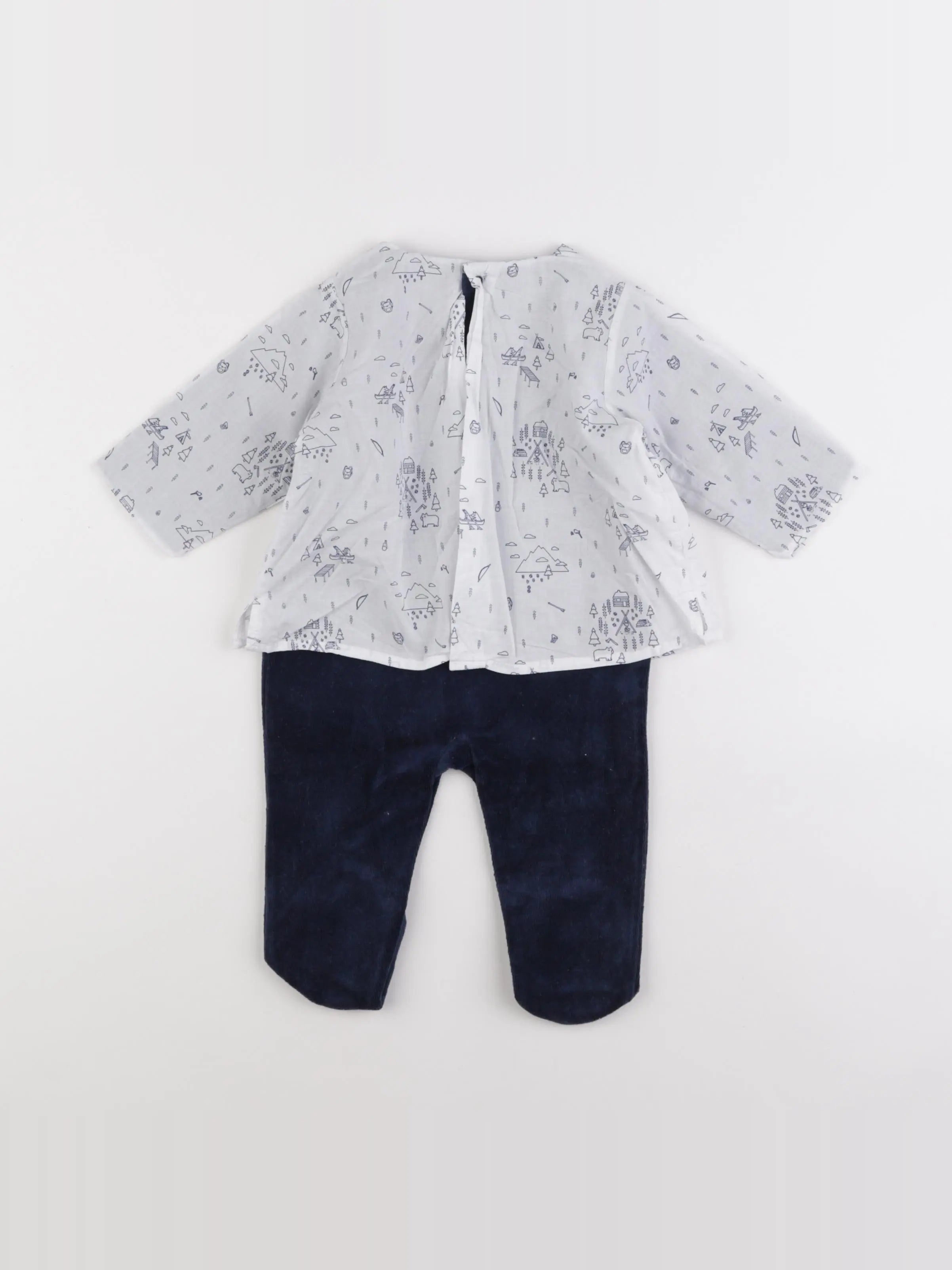 Boutchou - pyjama velours bleu - 6 mois