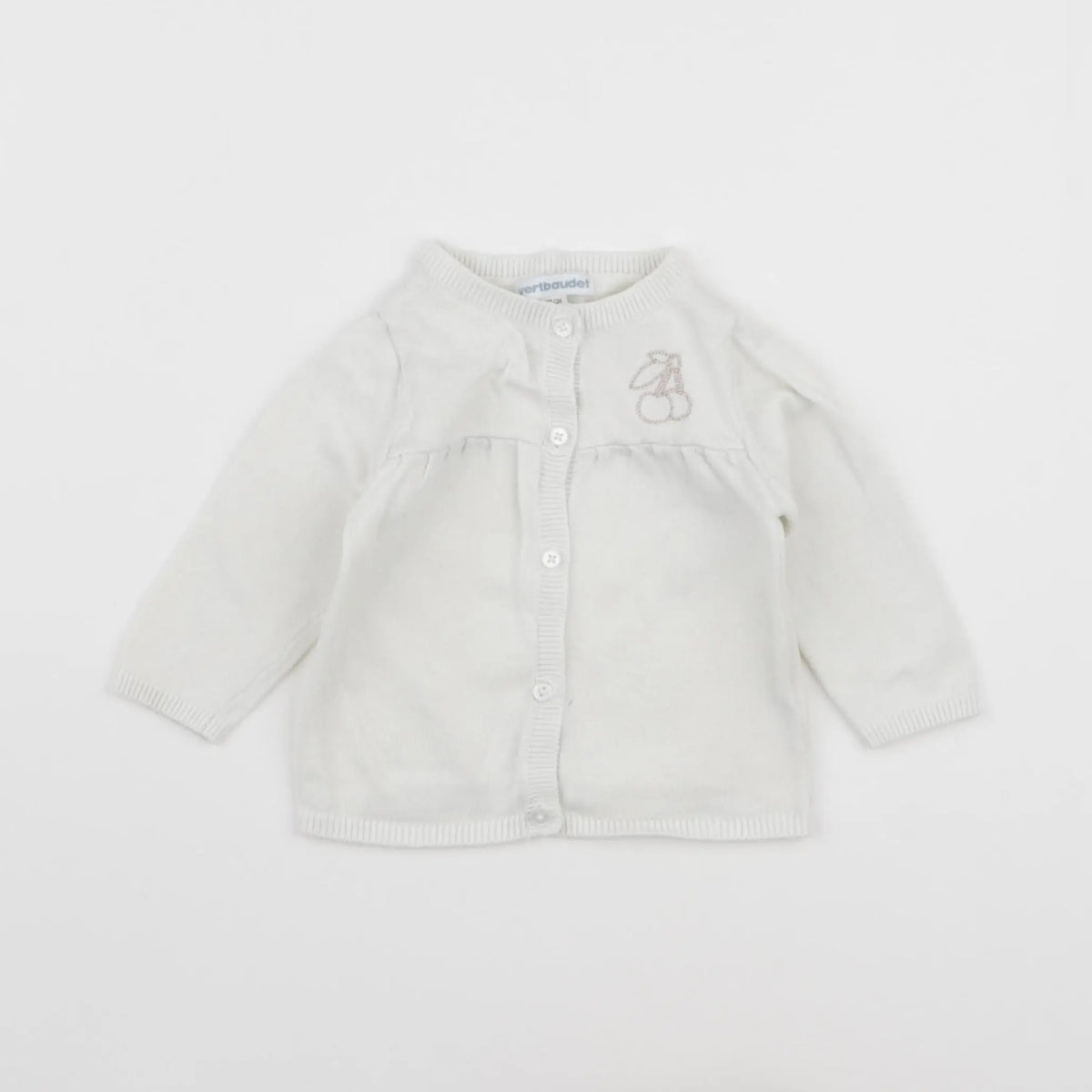 Vertbaudet - gilet blanc - 6 mois
