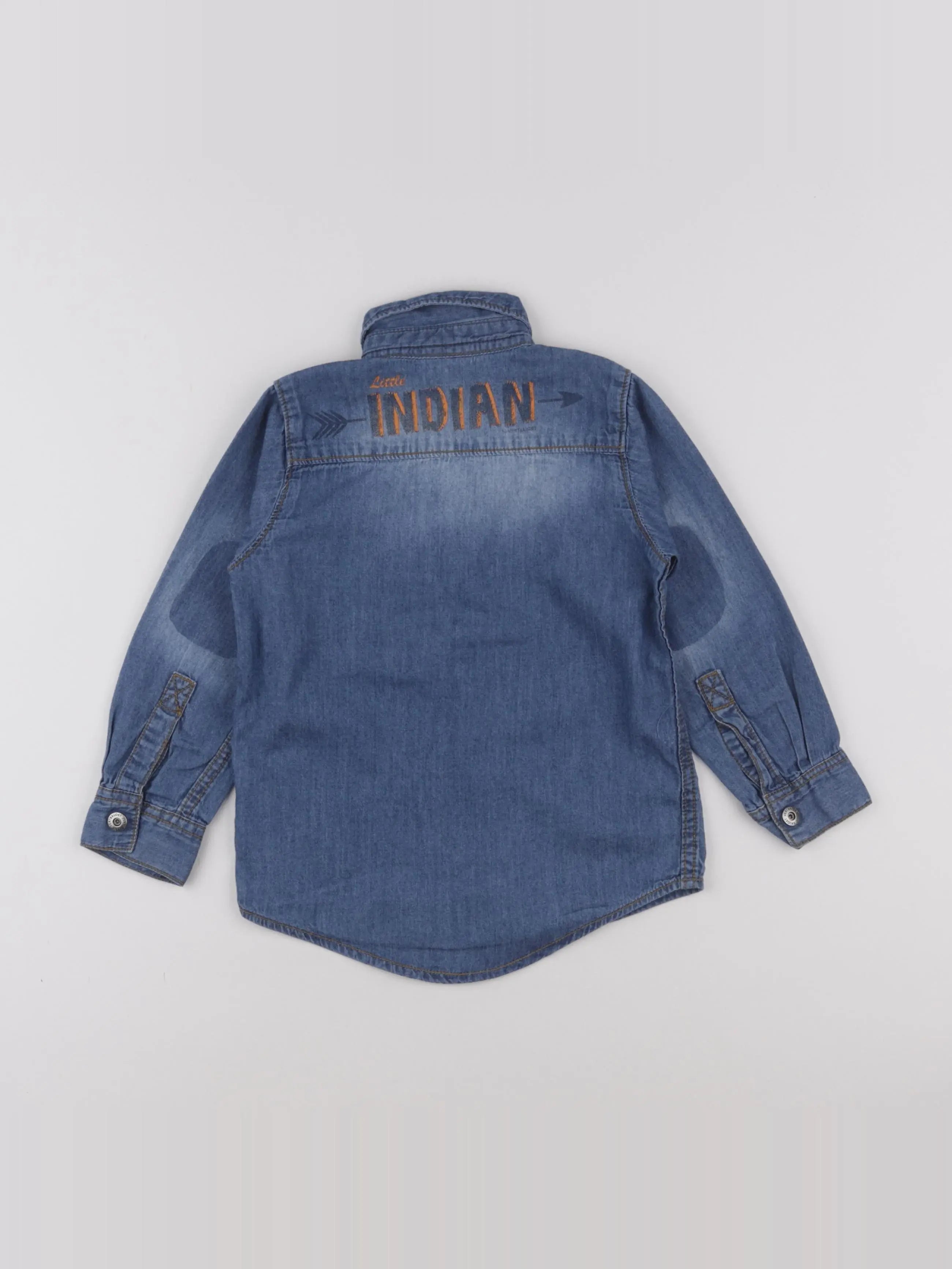 Vertbaudet - chemise imprimé au dos bleu - 4 ans