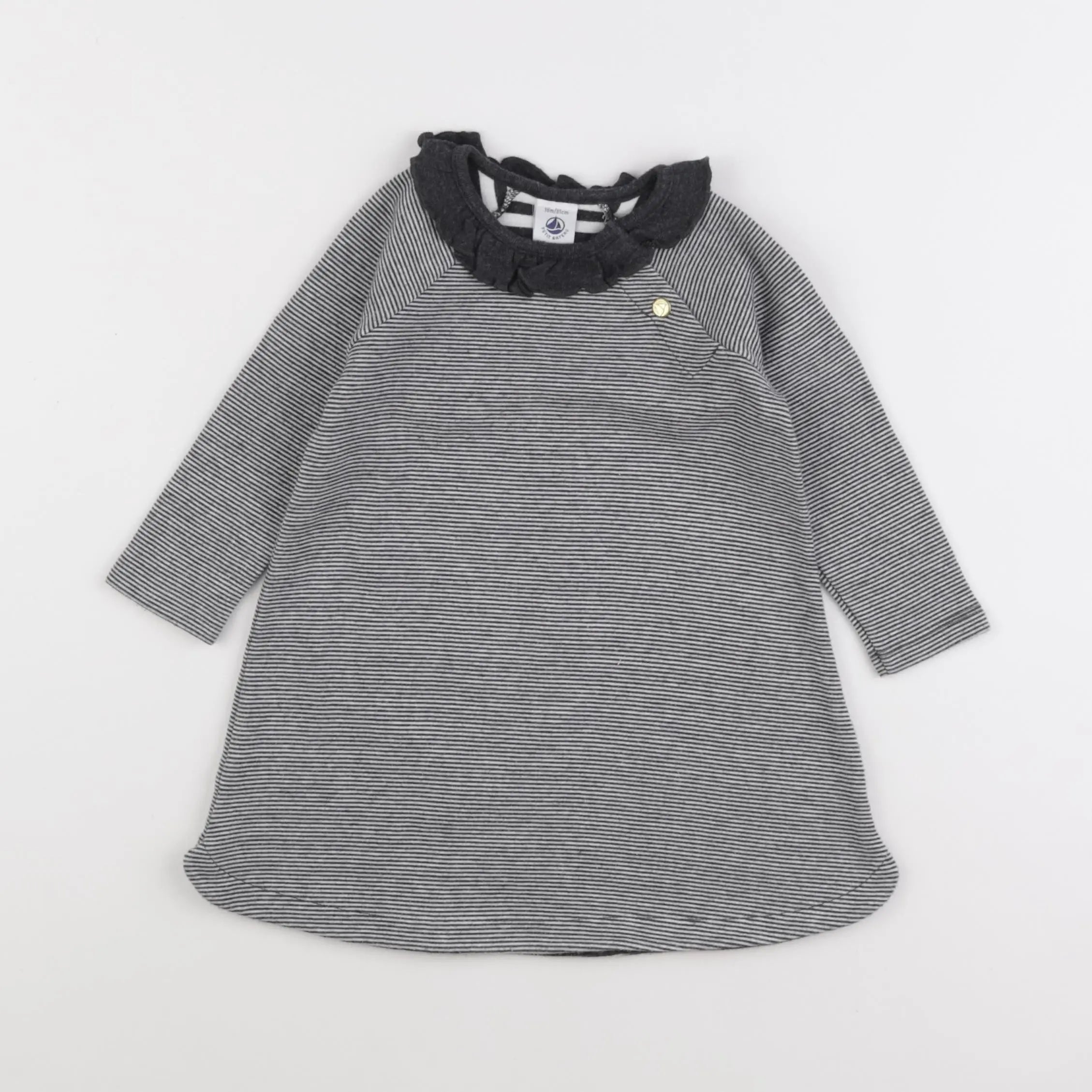 Petit Bateau - robe gris - 18 mois