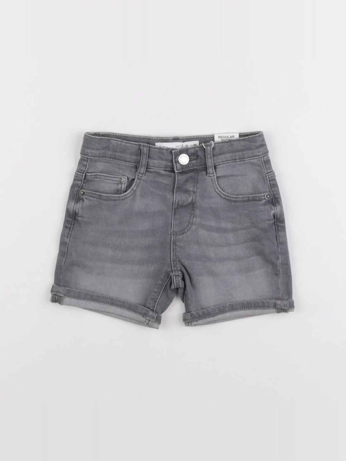 Zara - short gris - 12/18 mois