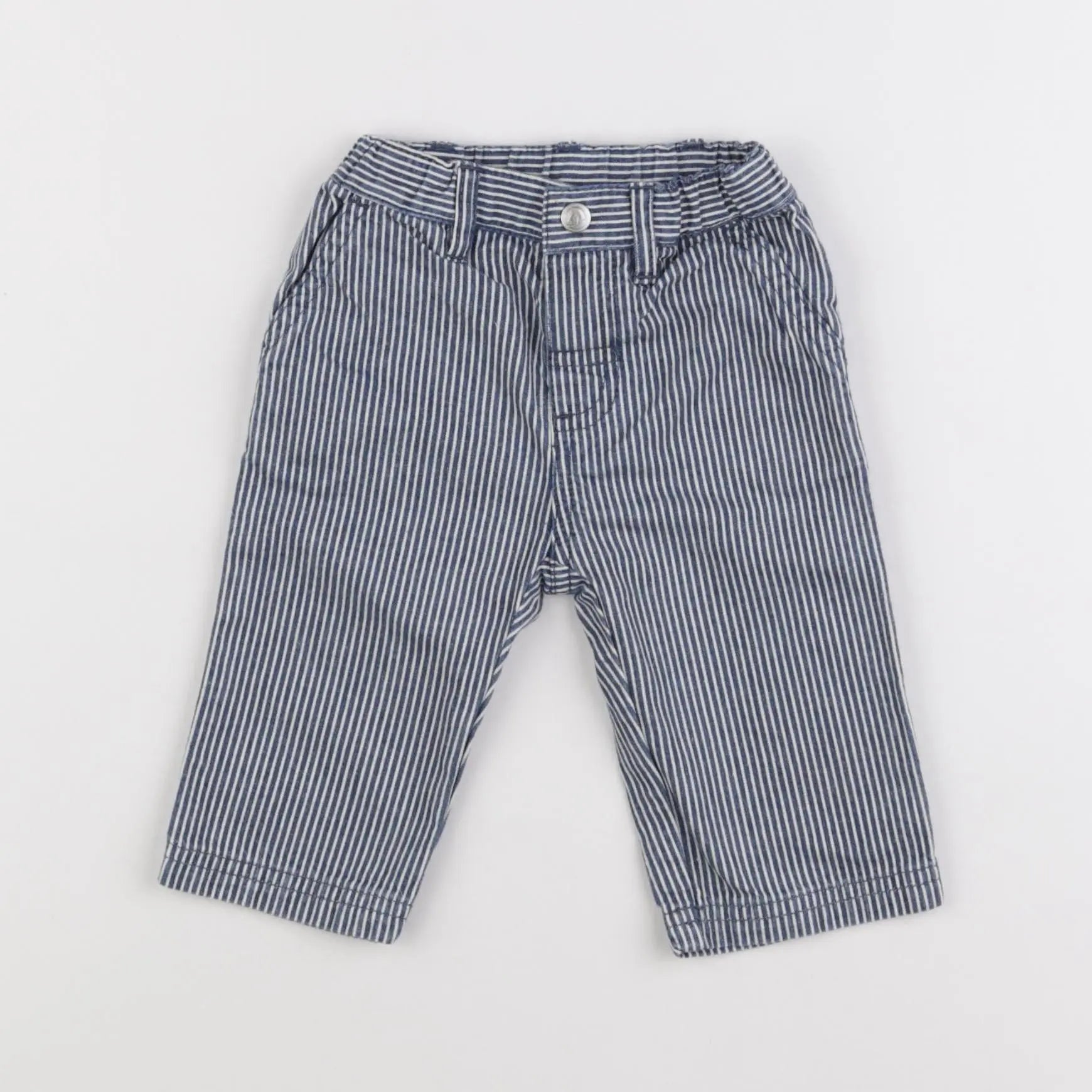 Petit Bateau - pantalon bleu - 6 mois