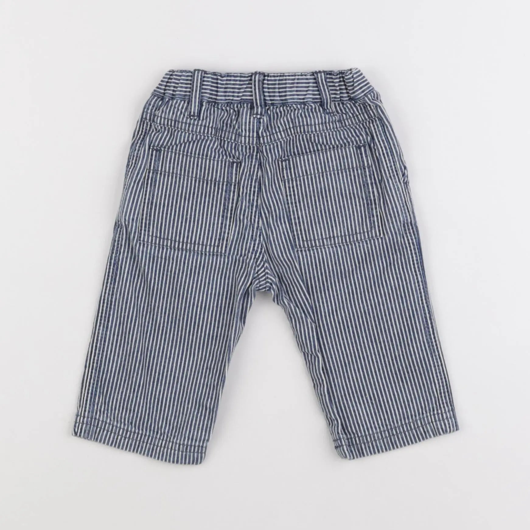 Petit Bateau - pantalon bleu - 6 mois