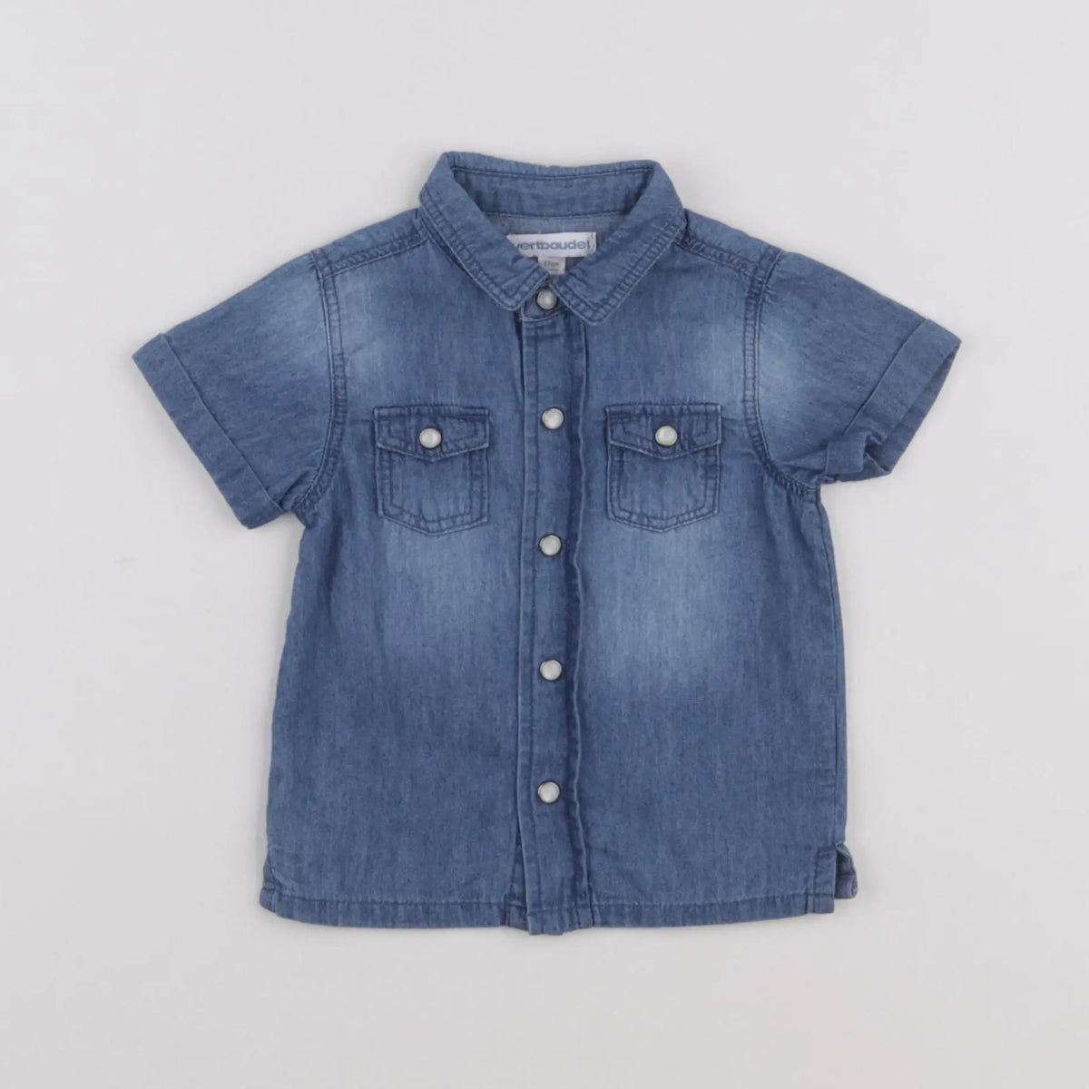 Vertbaudet - chemise bleu - 6 mois