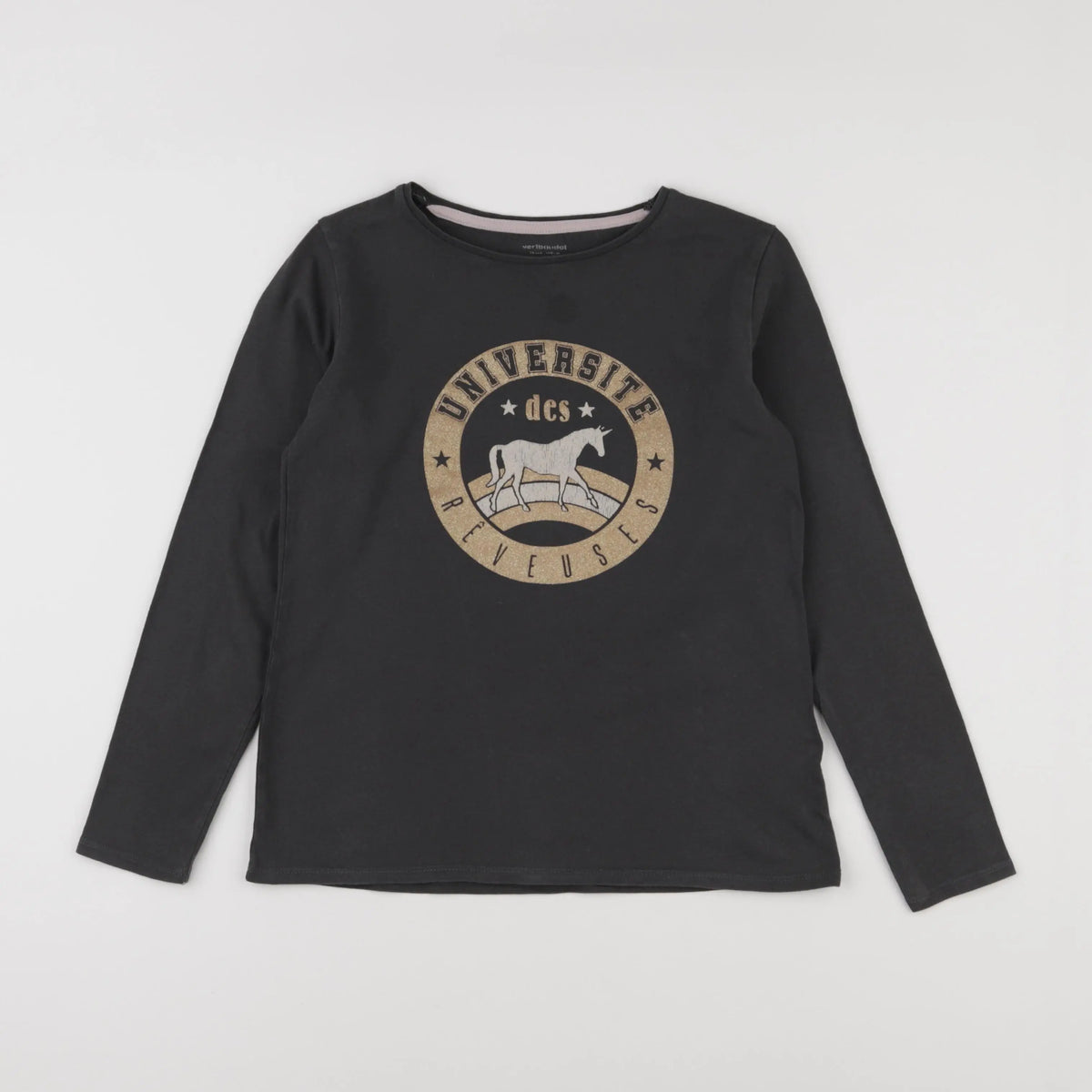 Vertbaudet - tee-shirt taupe - 10 ans