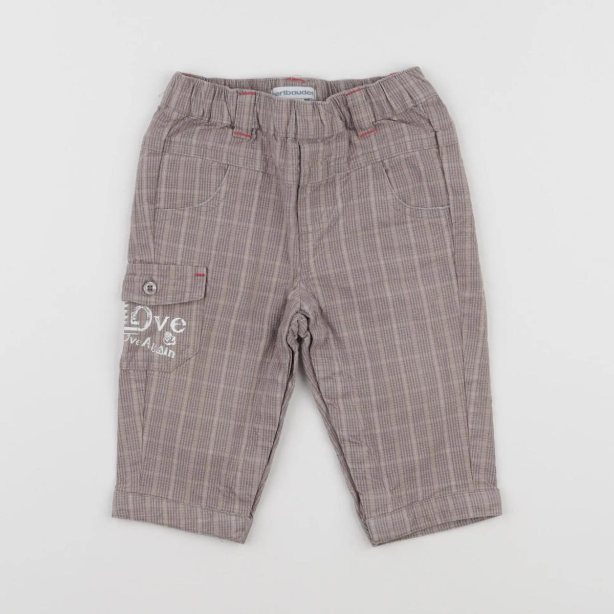 Vertbaudet - pantalon marron - 9 mois