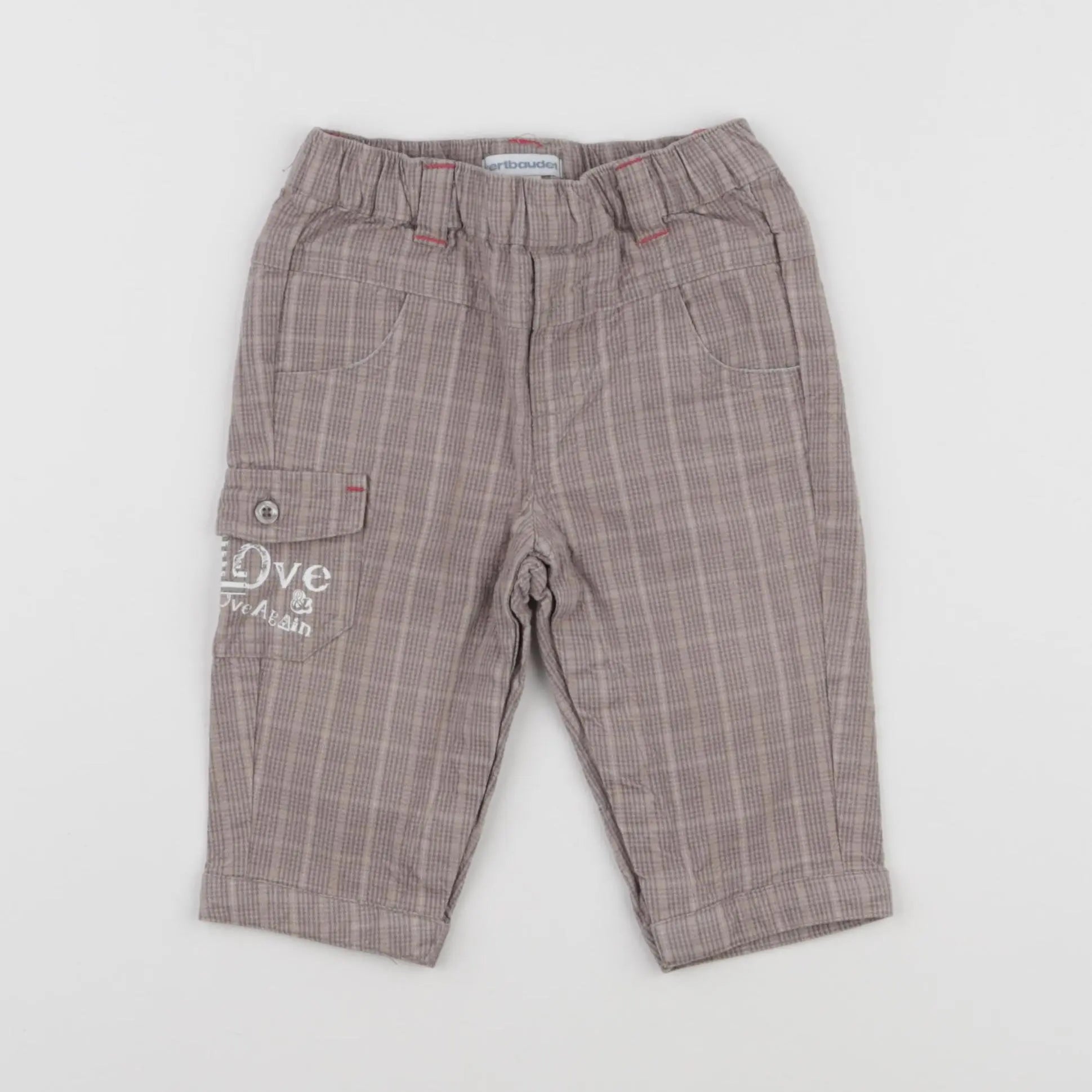 Vertbaudet - pantalon marron - 9 mois