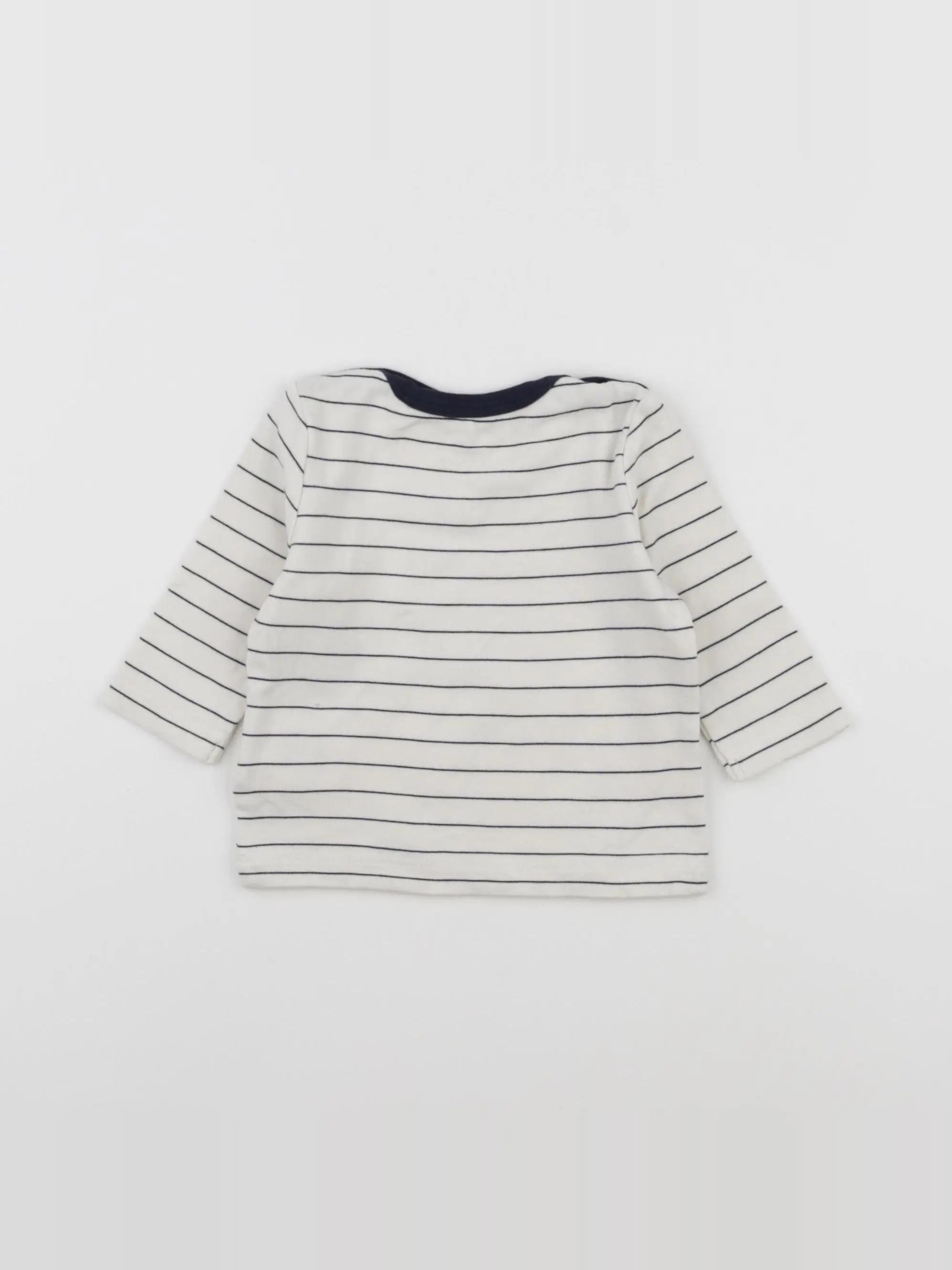 Cyrillus - tee-shirt beige, bleu - 6 mois