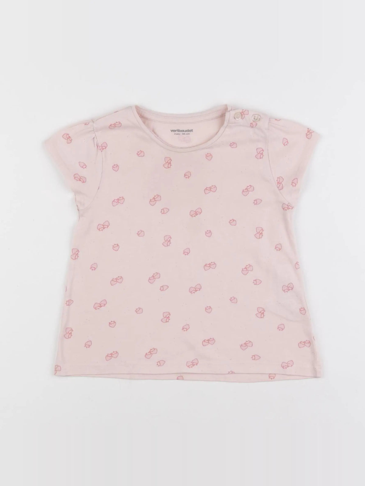 Vertbaudet - tee-shirt rose - 2 ans