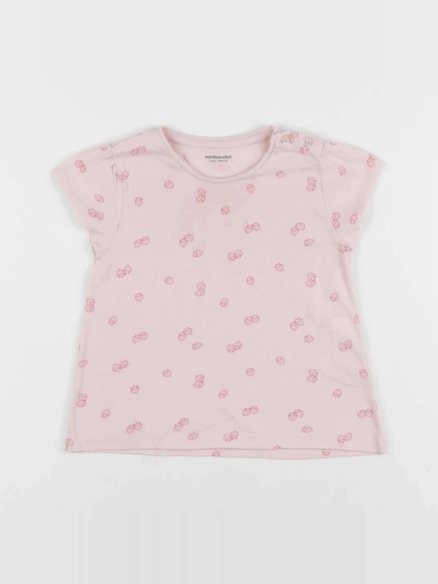Vertbaudet - tee-shirt rose - 2 ans