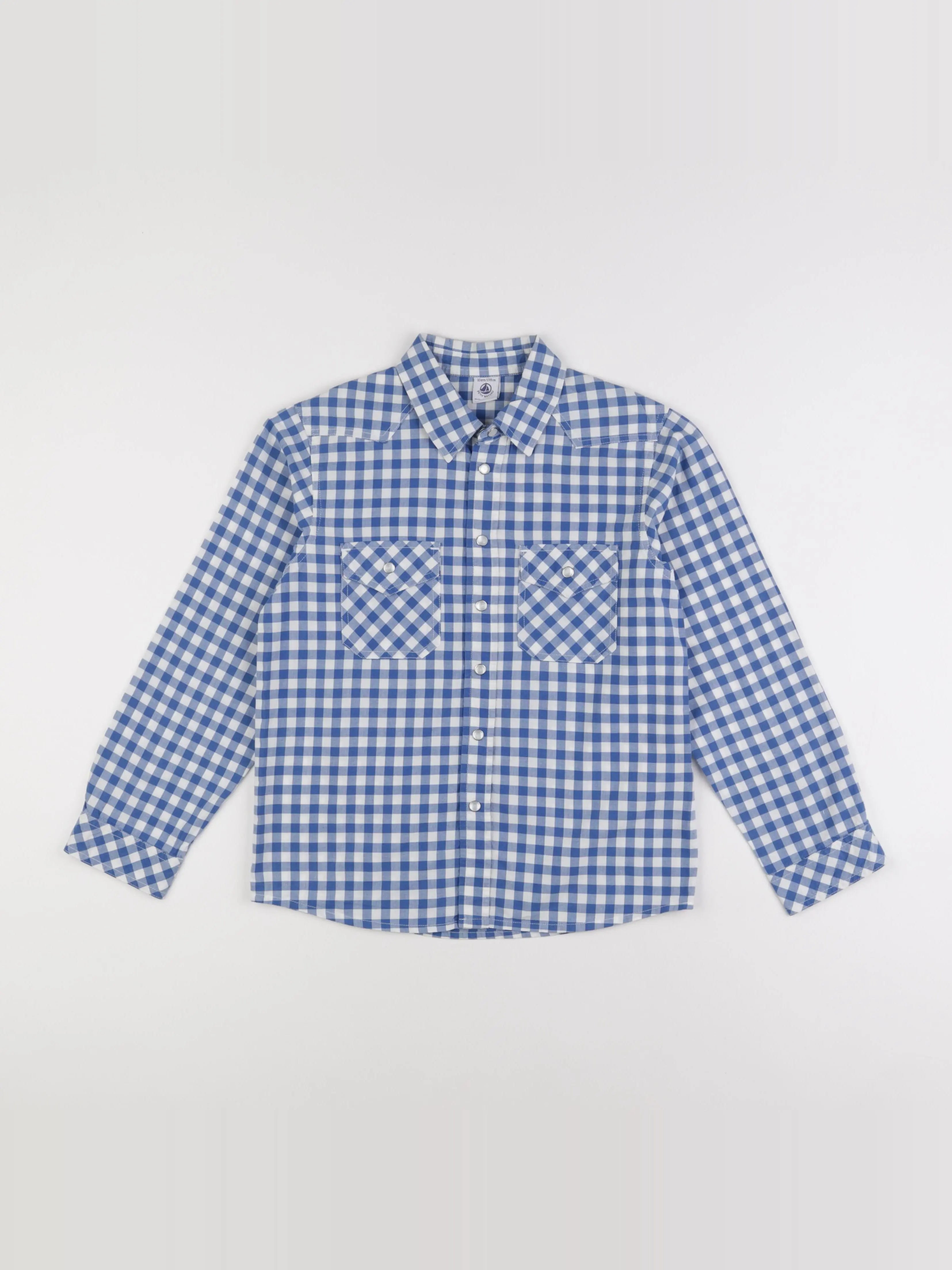 Petit Bateau - chemise bleu - 10 ans