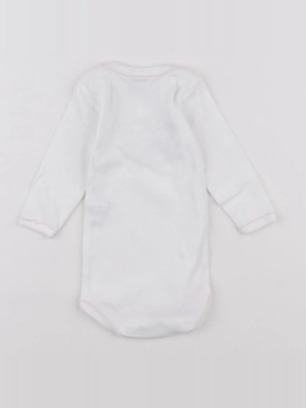 Petit Bateau - body blanc, rose - 6 mois