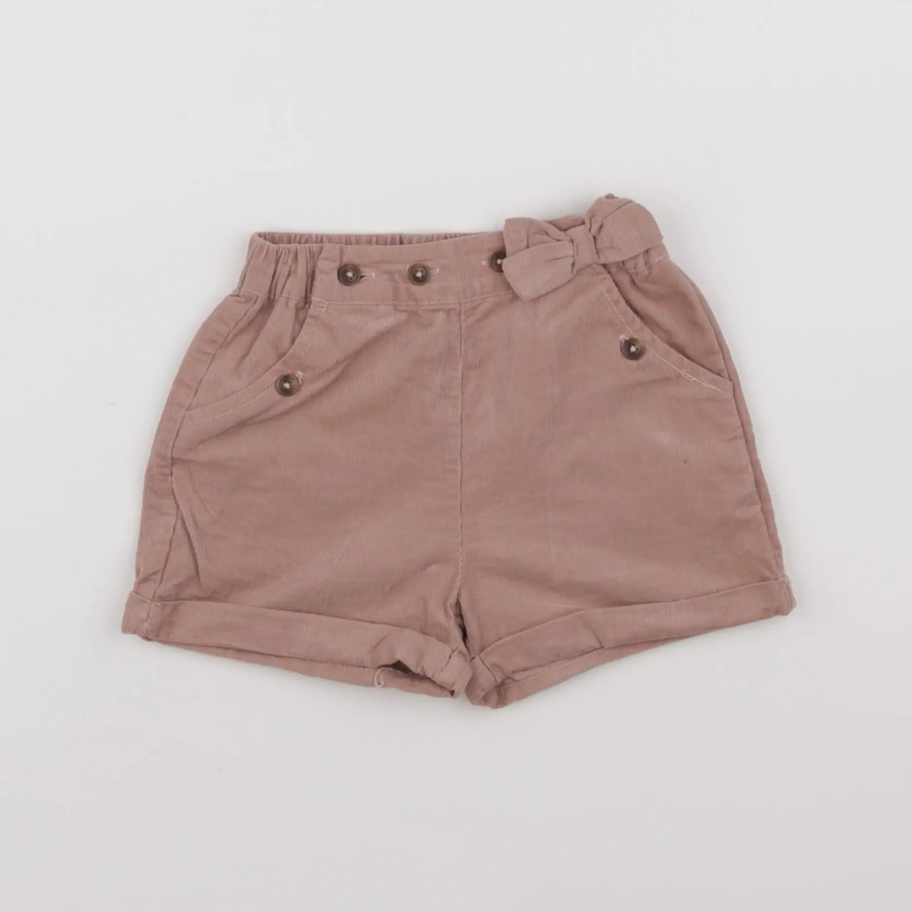 Vertbaudet - short beige, rose - 2 ans