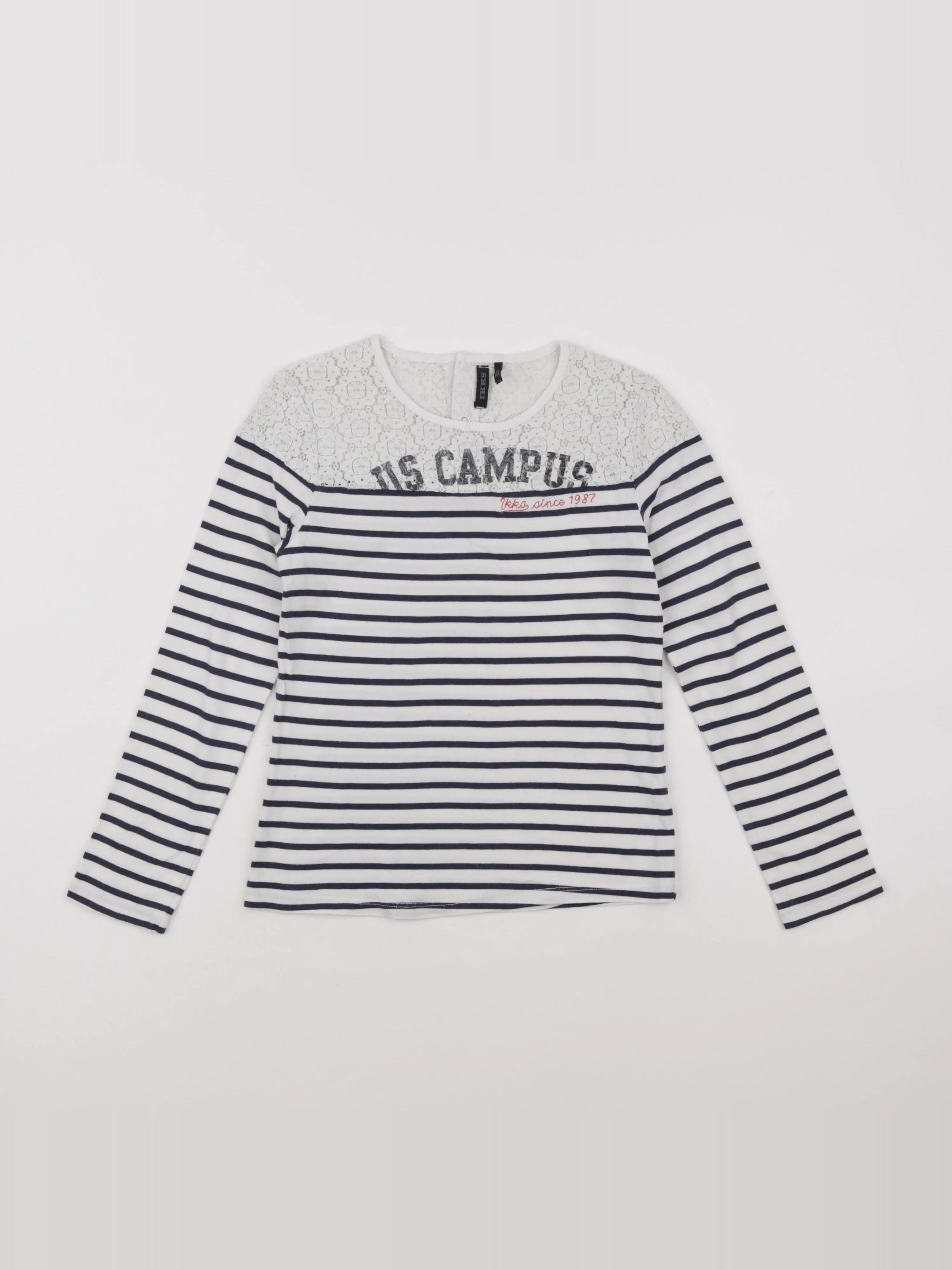 IKKS - tee-shirt blanc, bleu - 8 ans