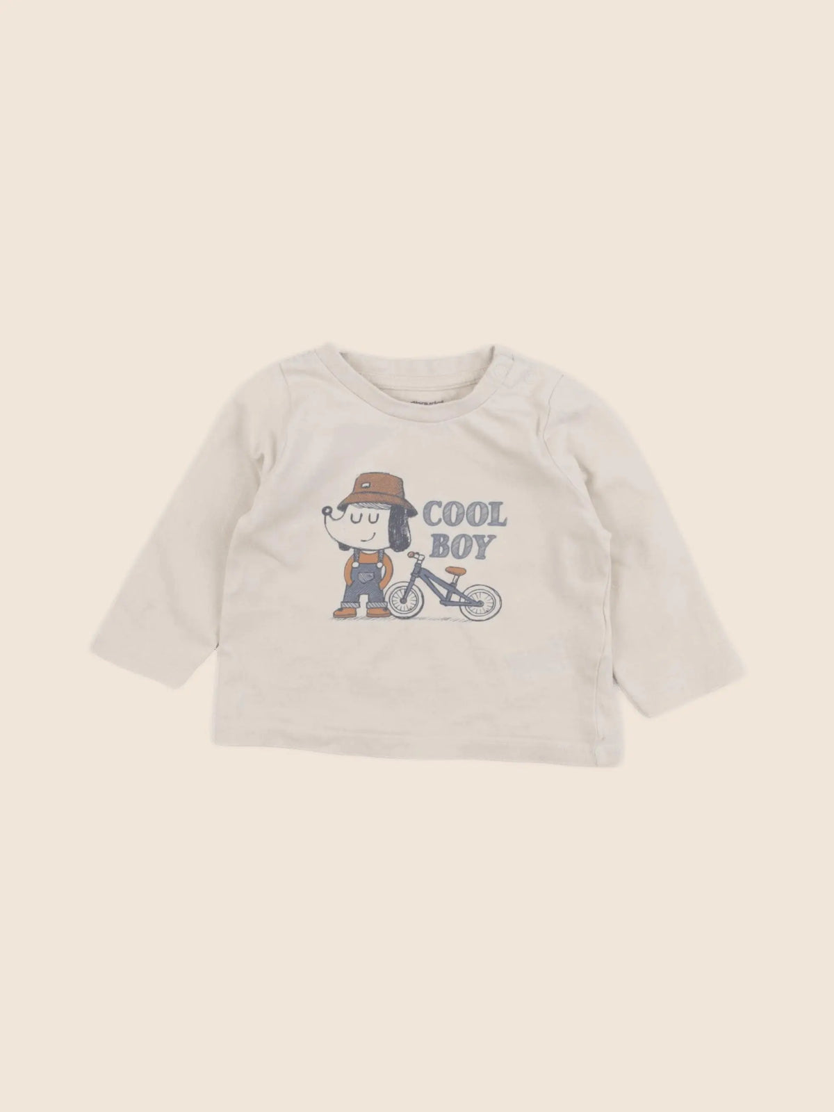 Vertbaudet - tee-shirt beige - 6 mois