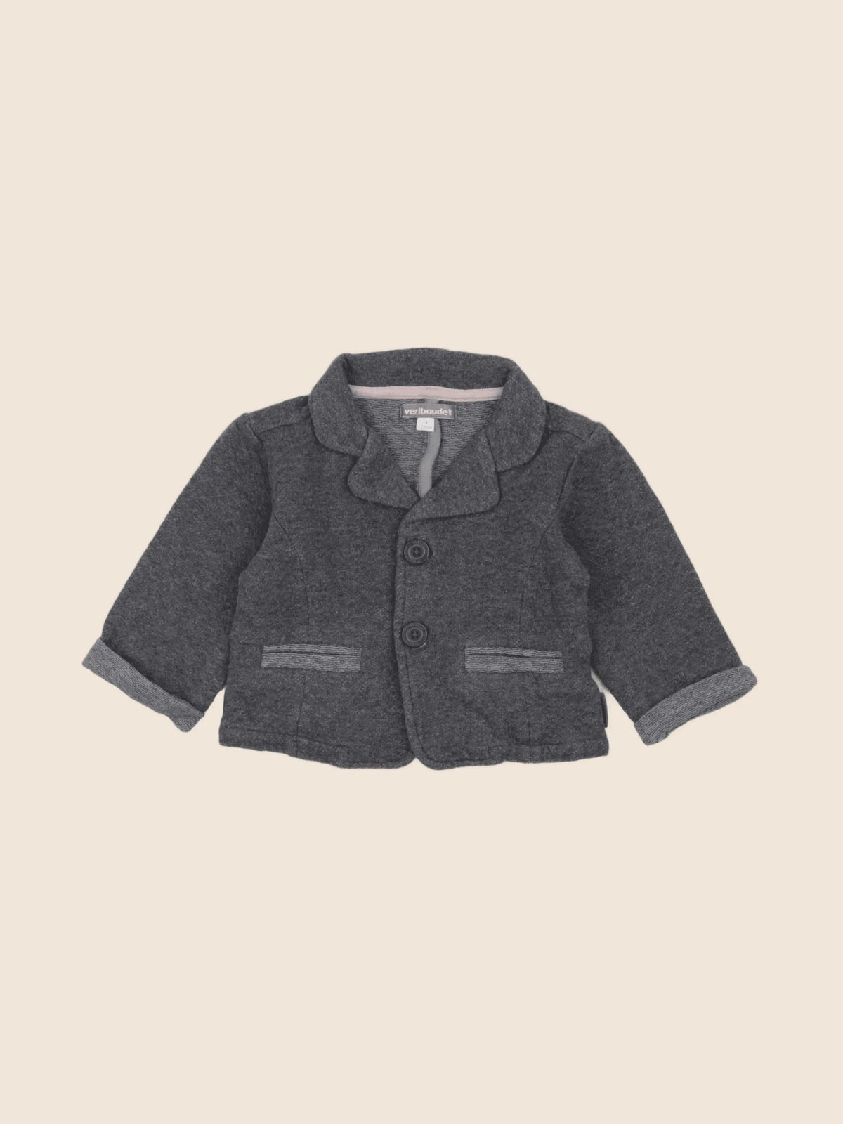 Vertbaudet - veste gris - 12 mois