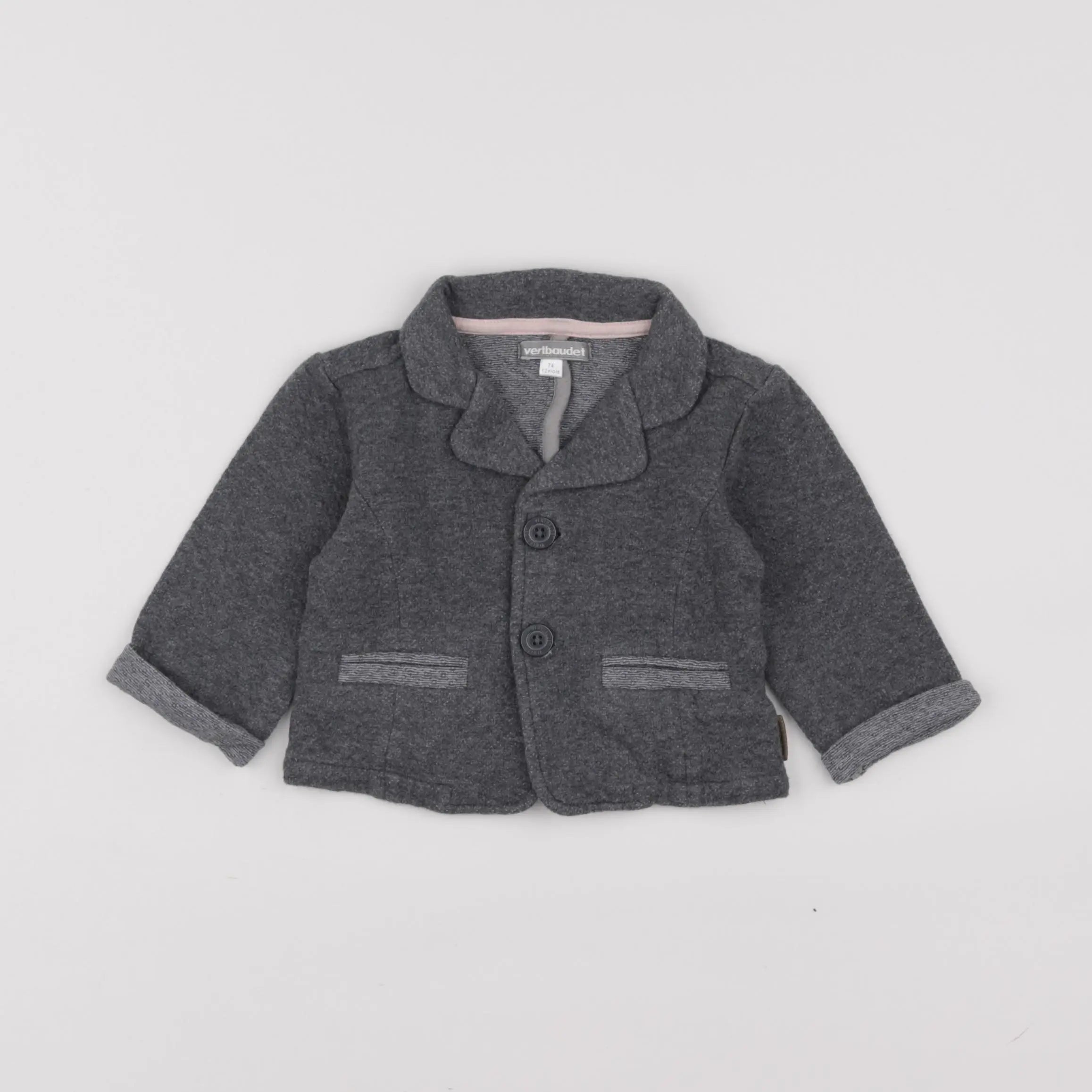 Vertbaudet - veste gris - 12 mois