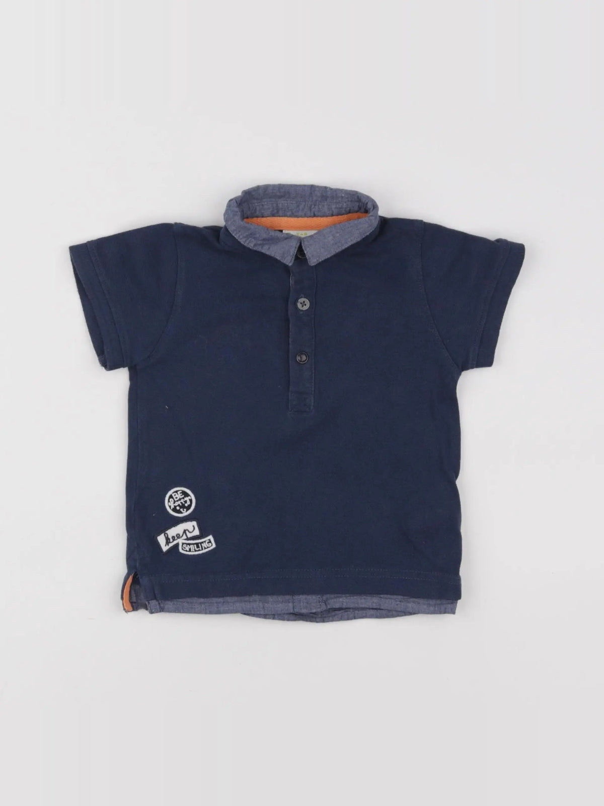 Tape à l'oeil - polo bleu - 12 mois