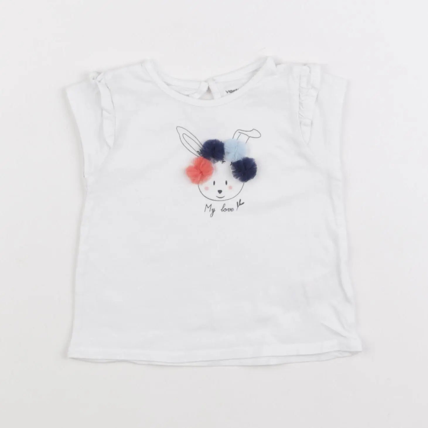 Vertbaudet - tee-shirt blanc - 9 mois