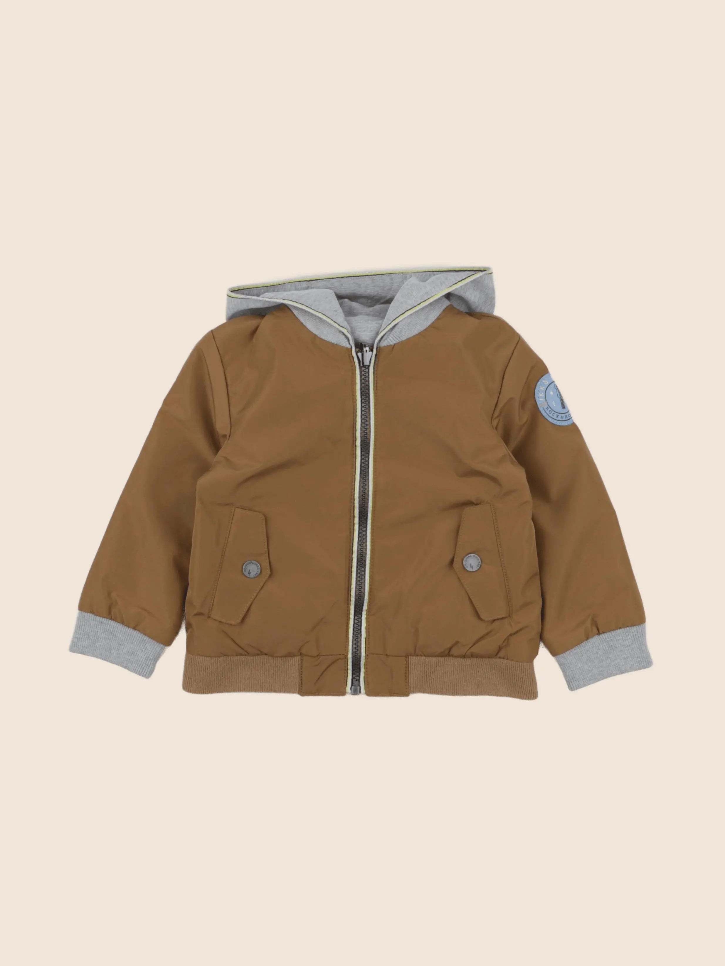 IKKS - veste réversible gris, marron - 18 mois