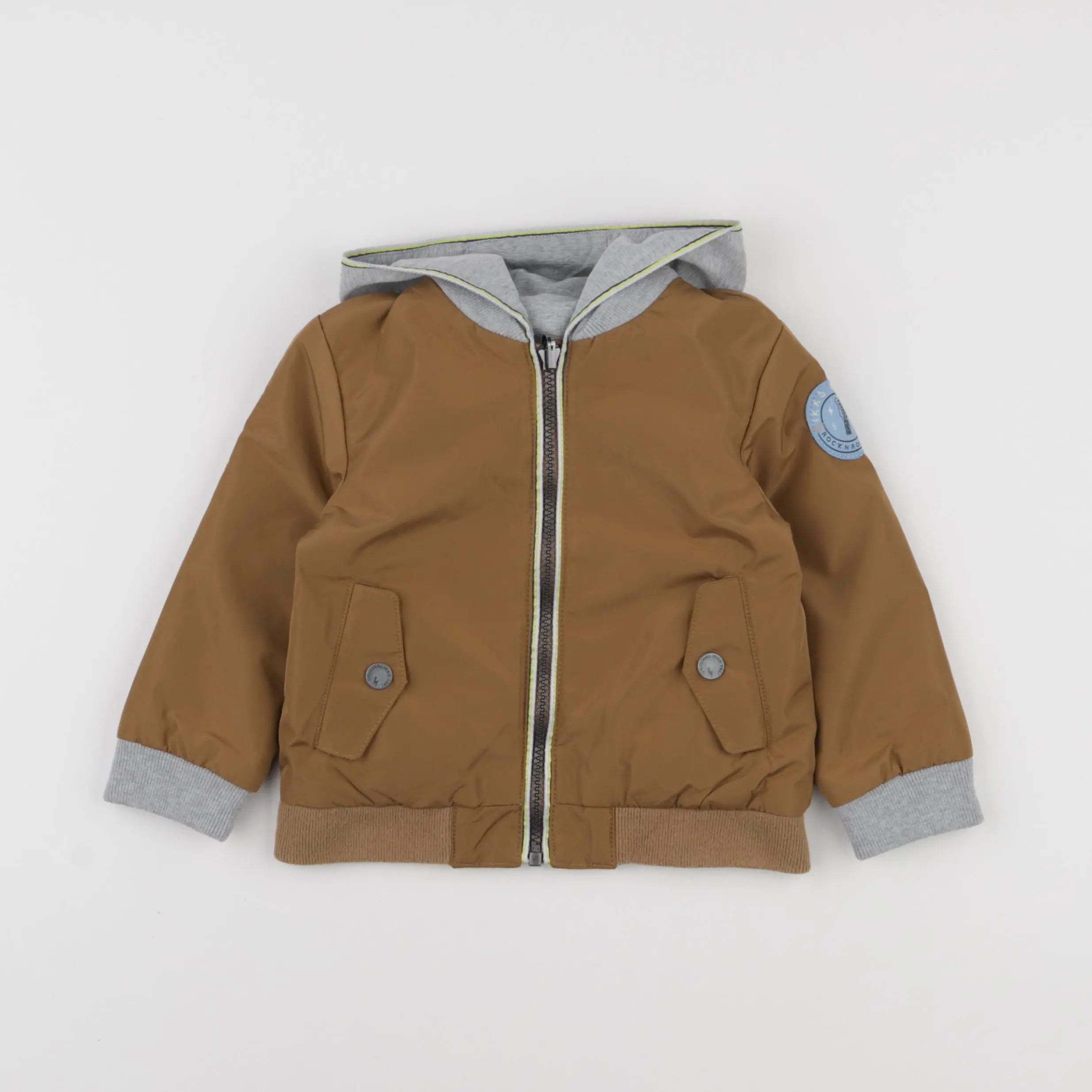 IKKS - veste réversible gris, marron - 18 mois