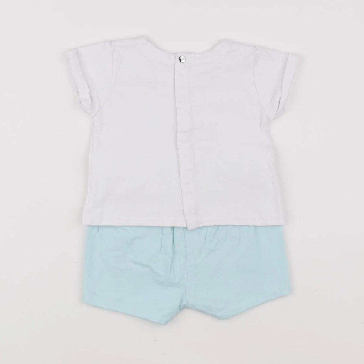 Jacadi - ensemble bleu, blanc - 12 mois