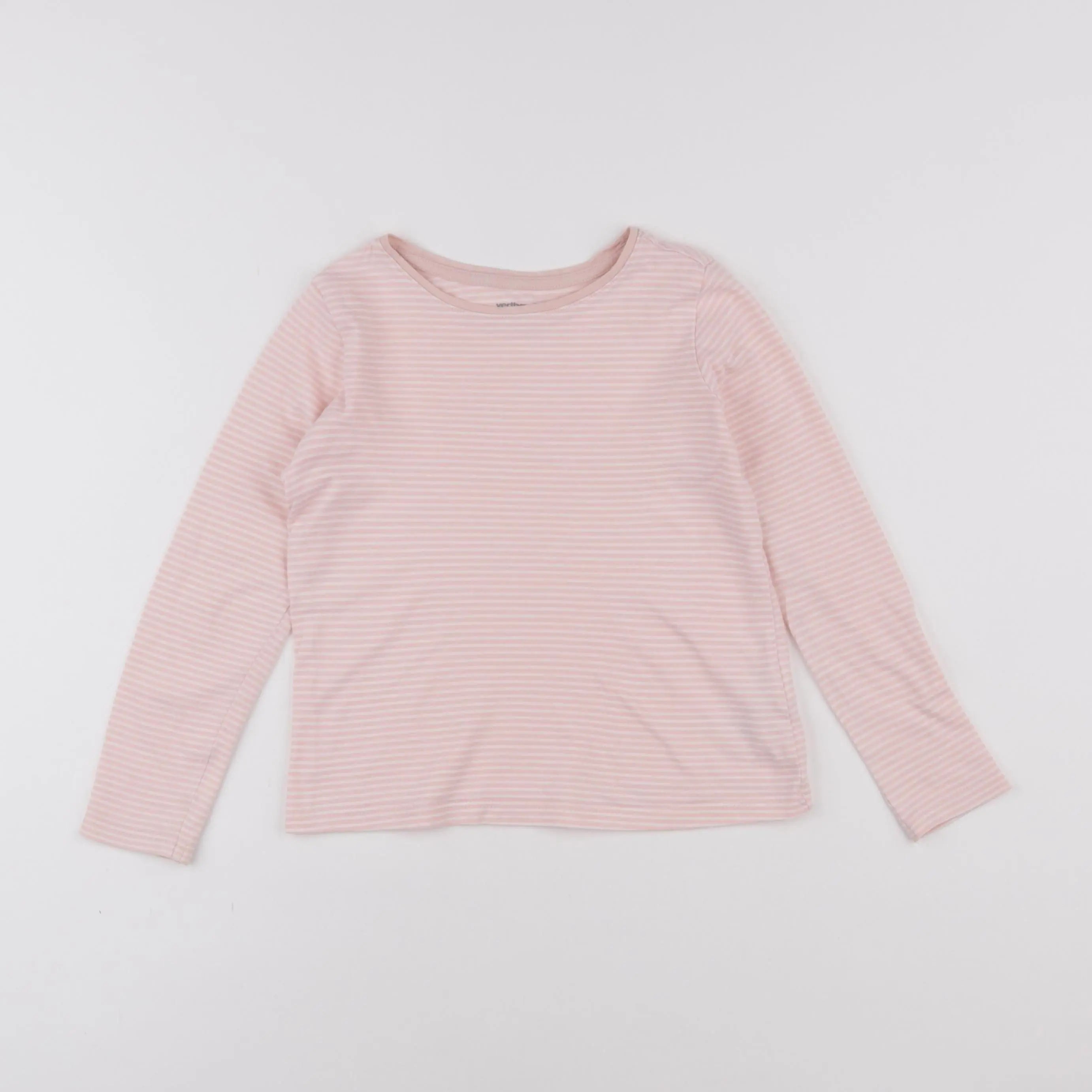 Vertbaudet - tee-shirt rose, blanc - 6 ans