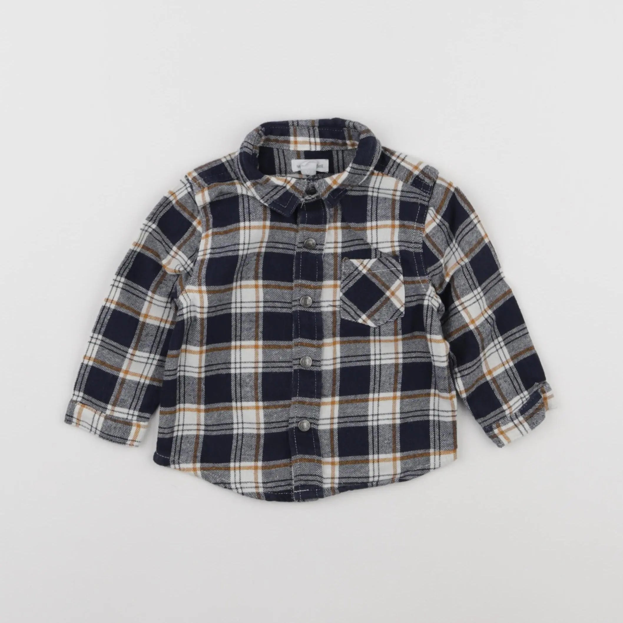 Vertbaudet - chemise bleu - 9 mois