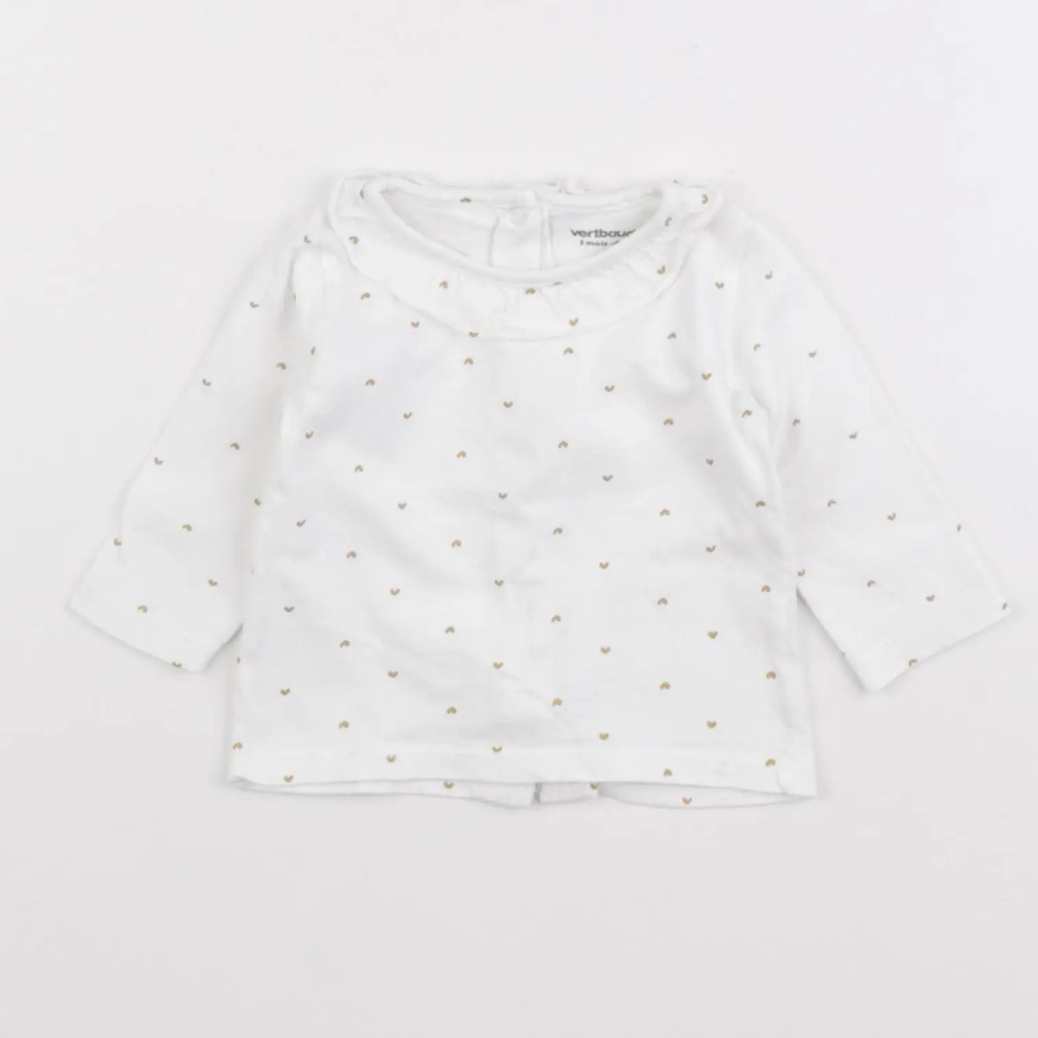 Vertbaudet - tee-shirt blanc - 3 mois