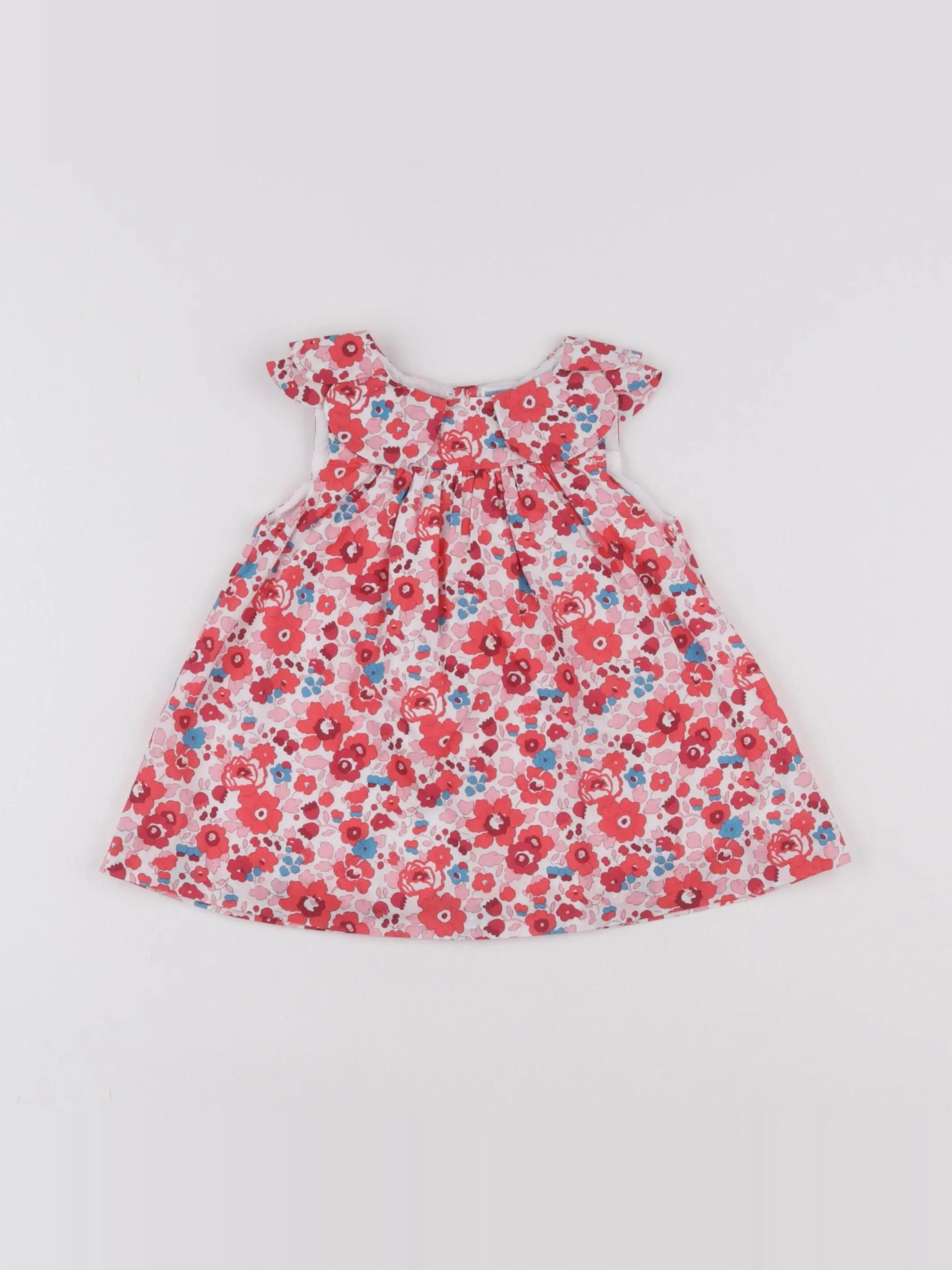 Jacadi - robe liberty rouge, rose - 6 mois