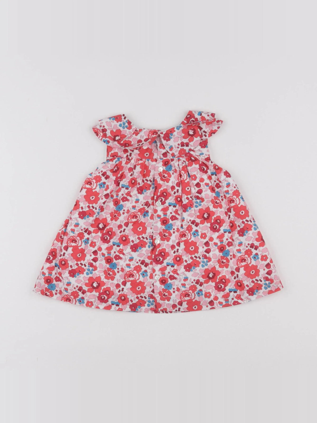 Jacadi - robe liberty rouge, rose - 6 mois