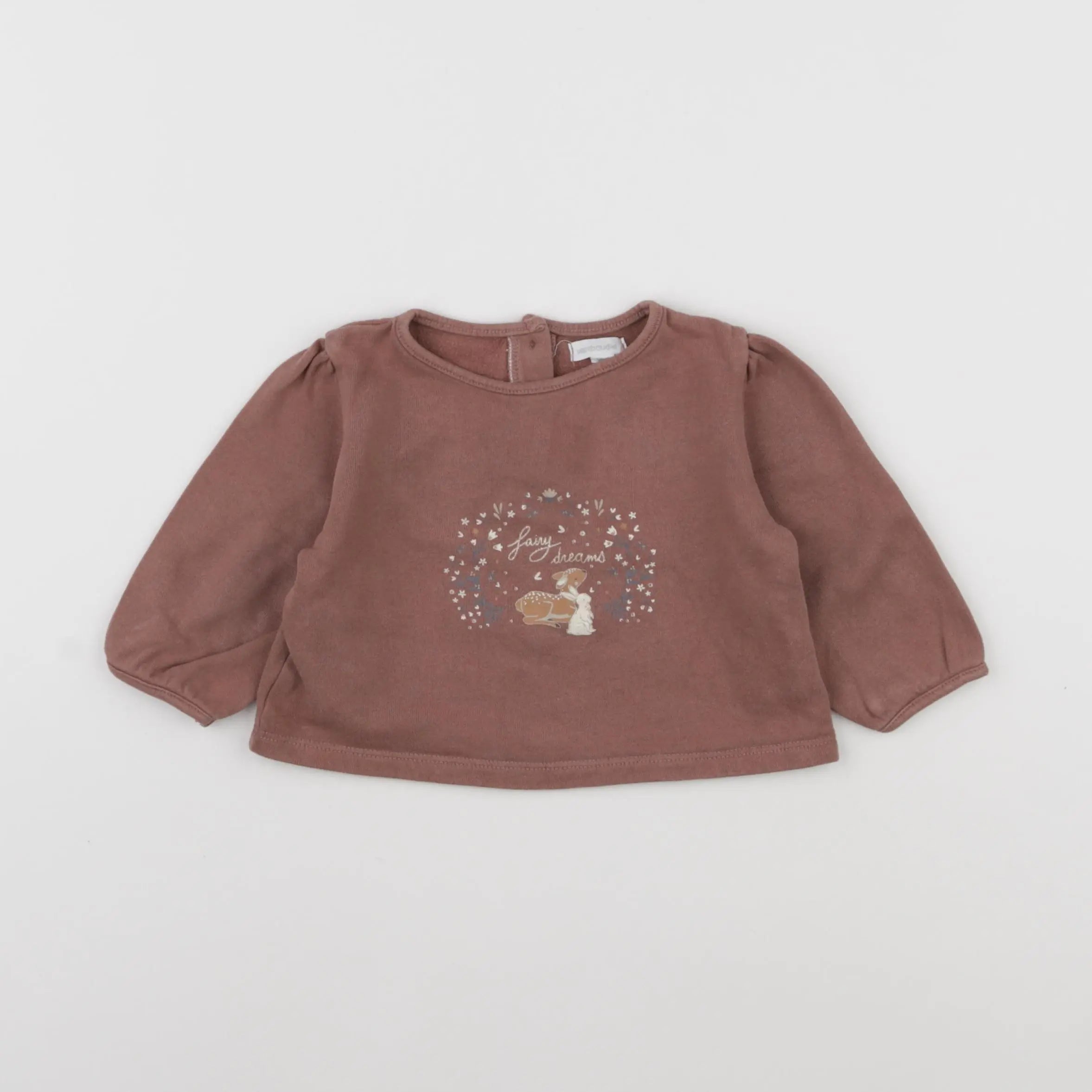 Vertbaudet - sweat marron - 6 mois