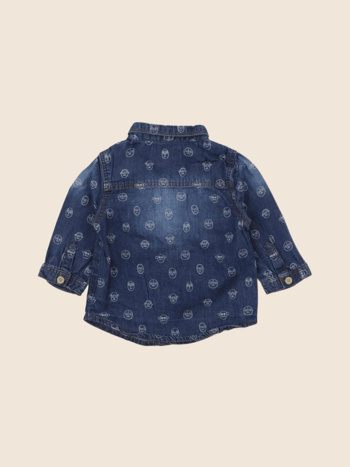 Vertbaudet - chemise bleu - 3 mois