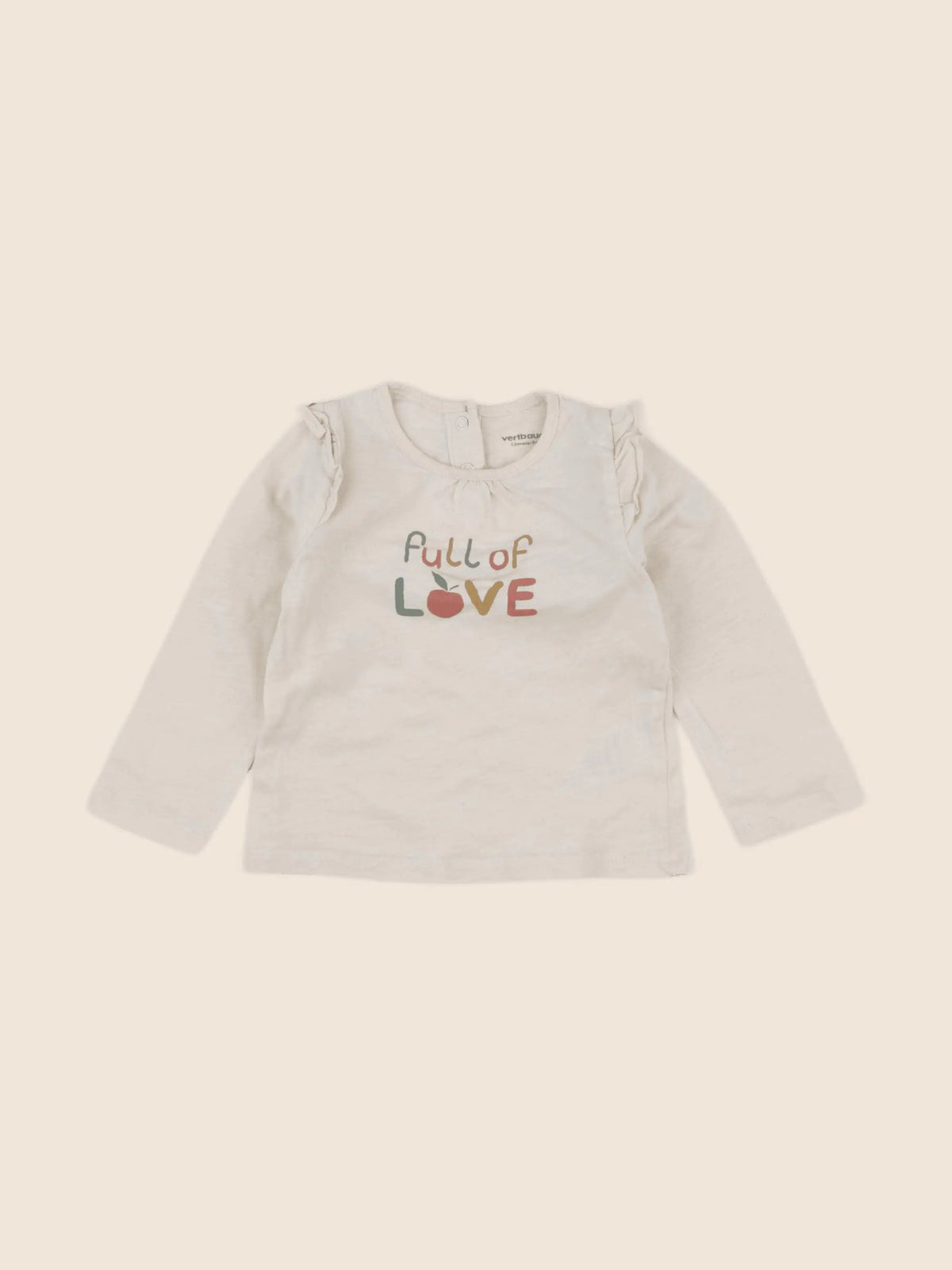 Vertbaudet - tee-shirt beige - 12 mois