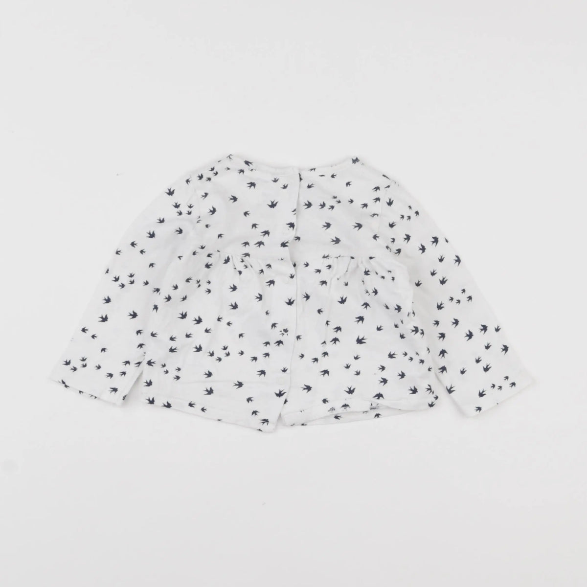 Vertbaudet - tee-shirt blanc, bleu - 6 mois