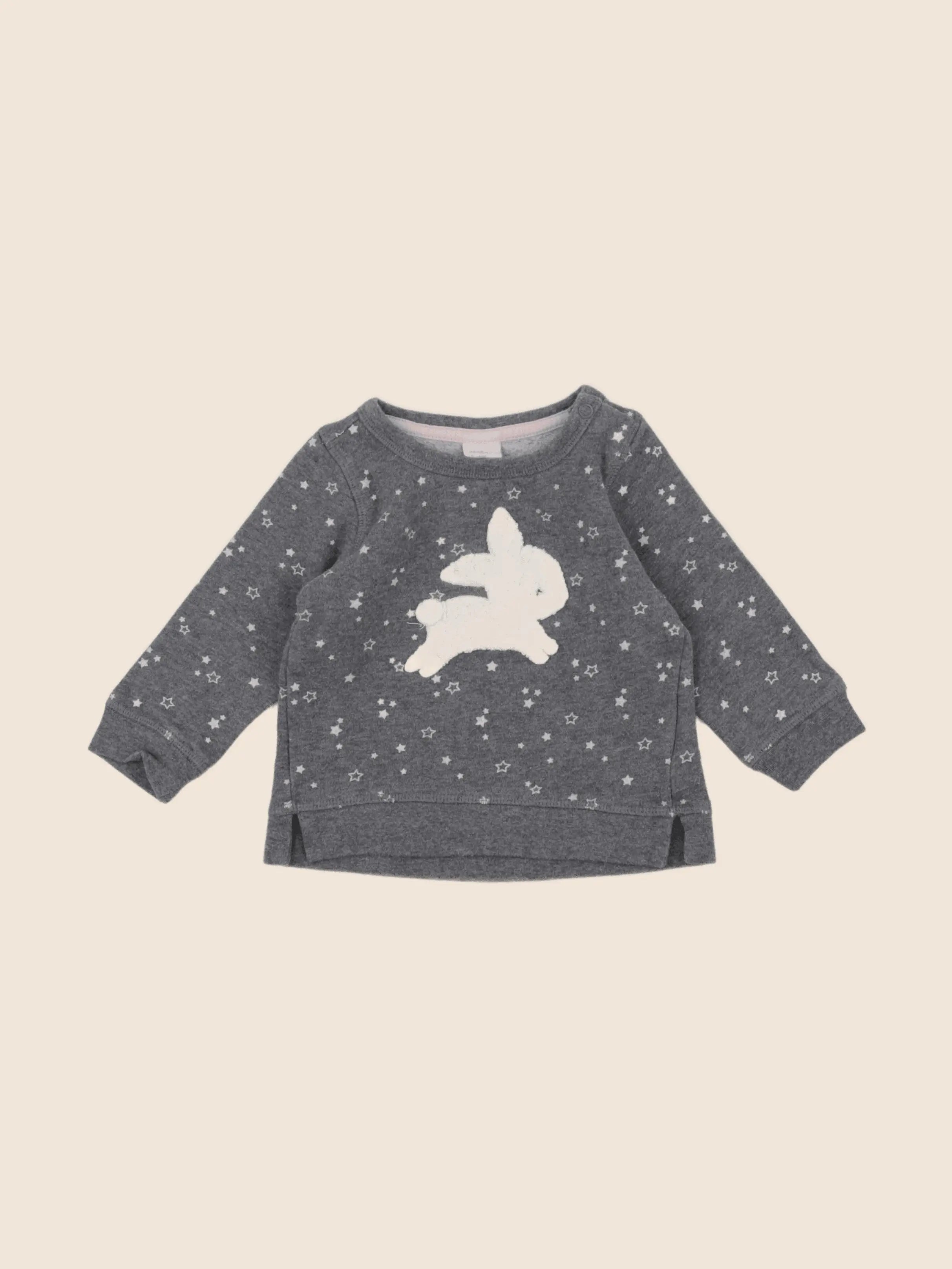 H&M - sweat gris - 3/6 mois