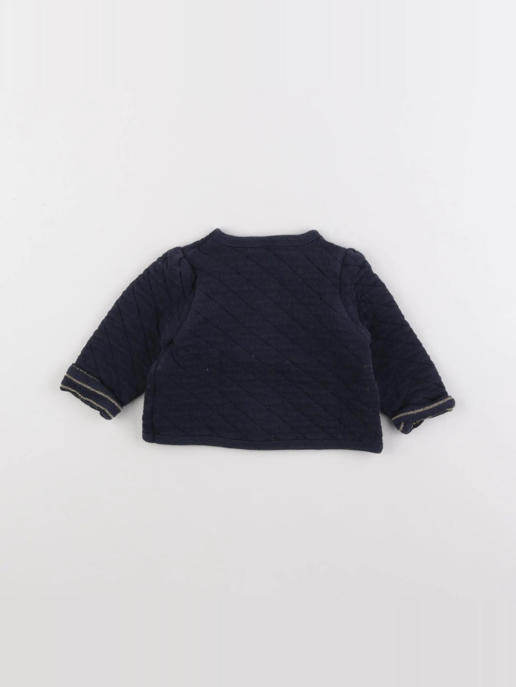 Petit Bateau - sweat bleu, or - 6 mois
