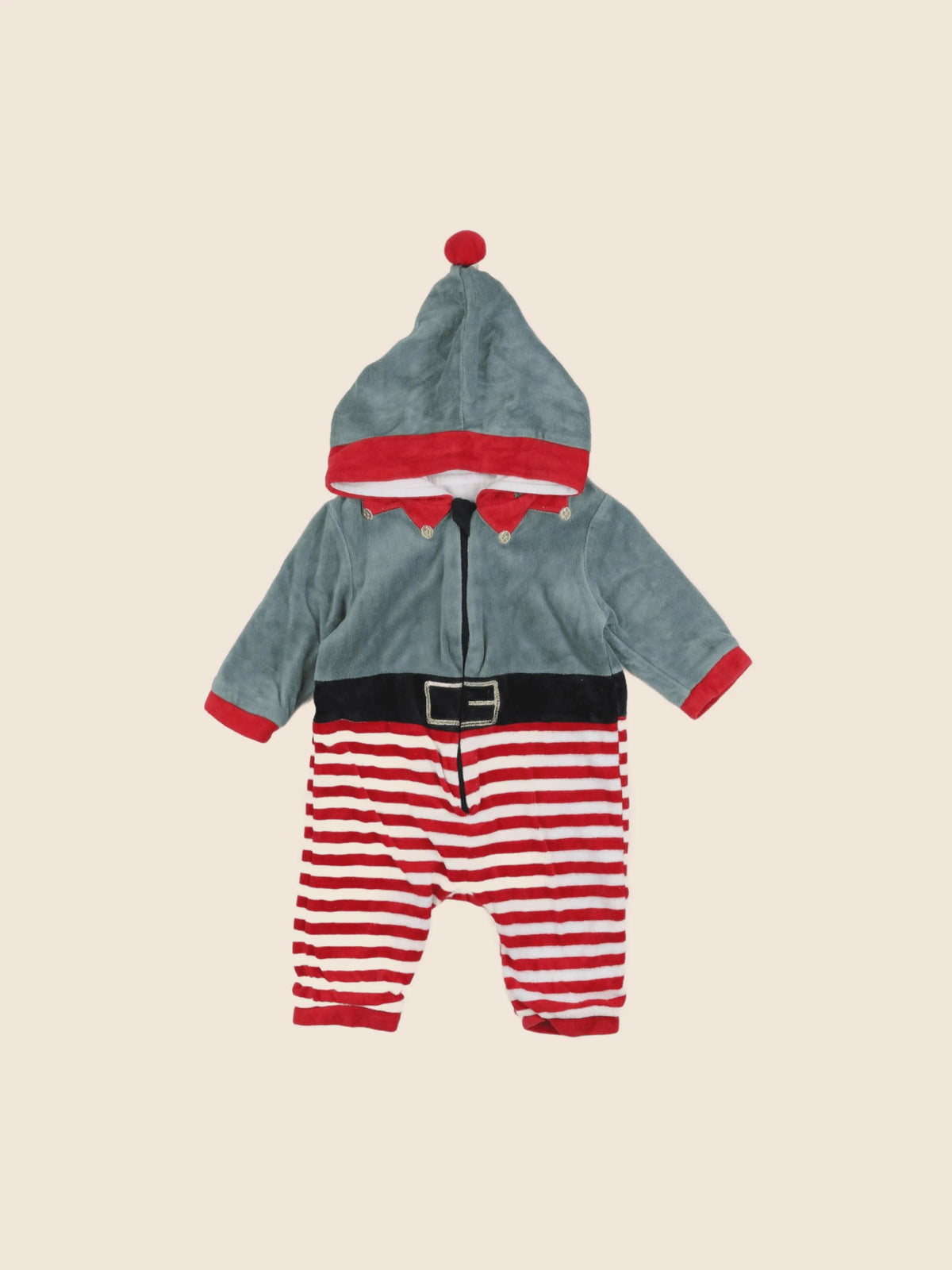 Vertbaudet - pyjama velours vert - 6 mois