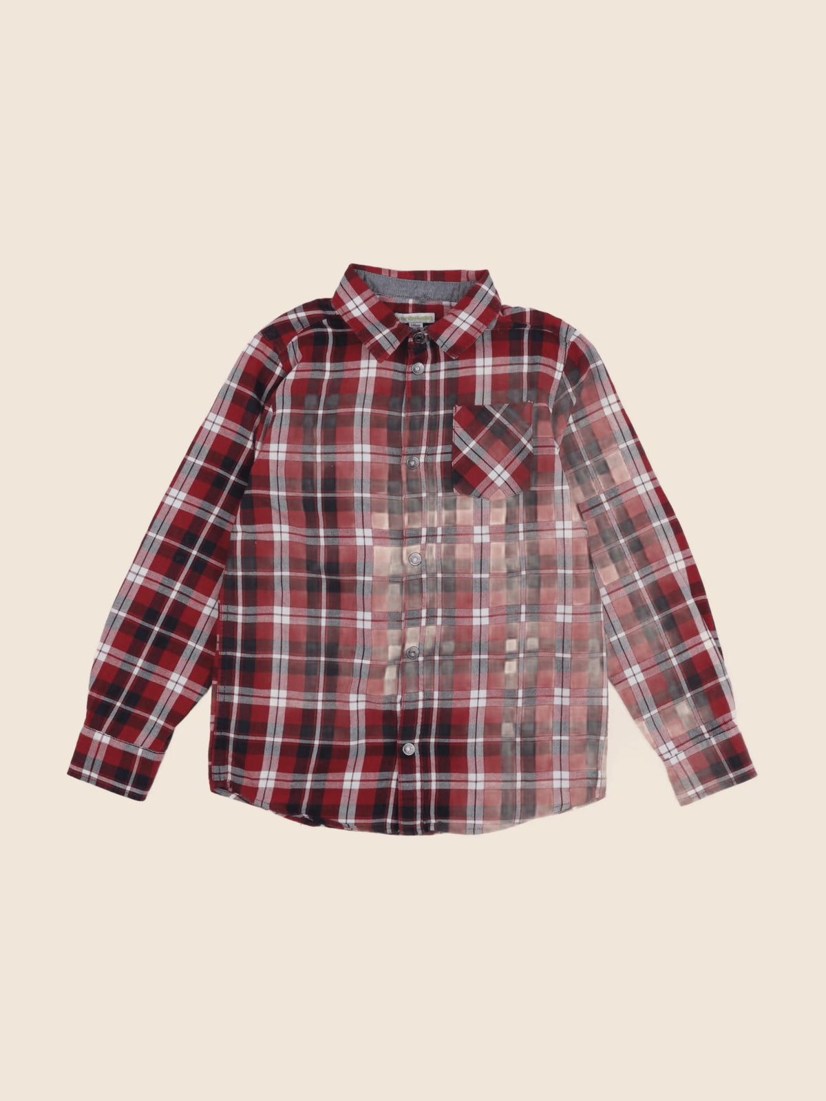 Vertbaudet - chemise imprimé au dos rouge - 10 ans