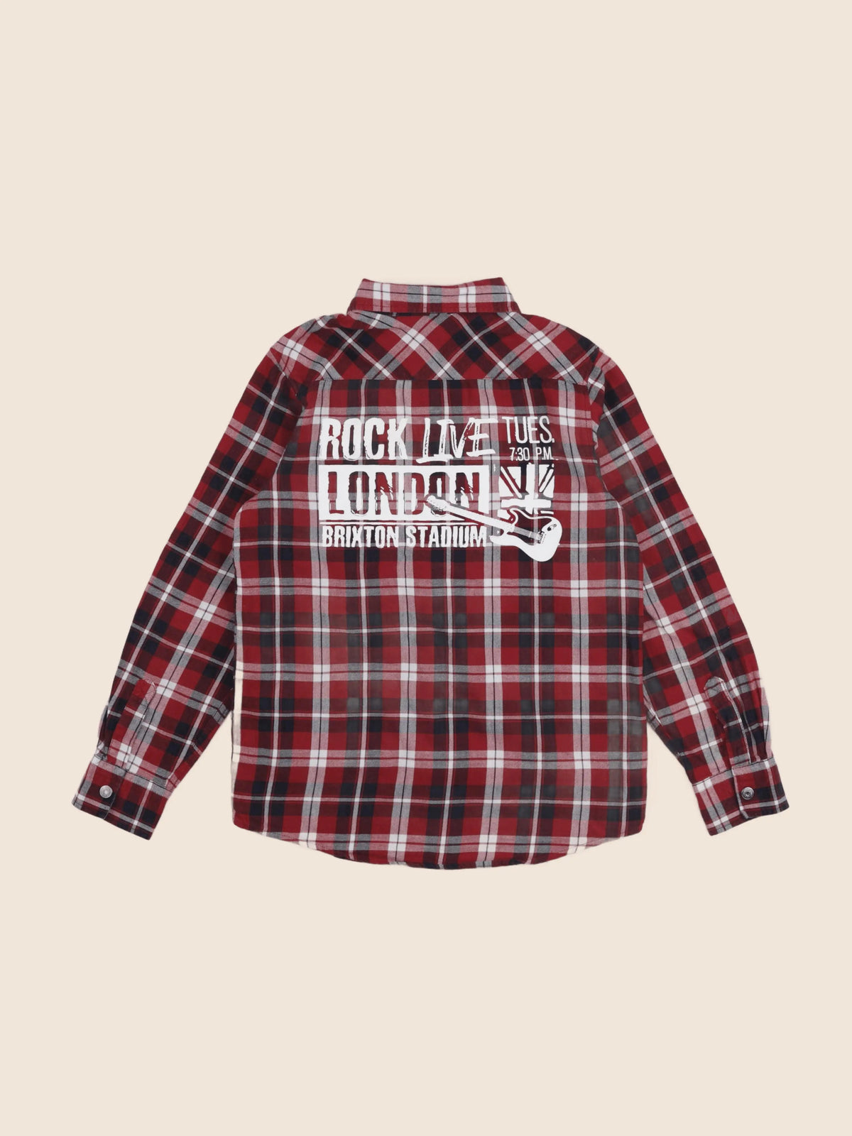 Vertbaudet - chemise imprimé au dos rouge - 10 ans