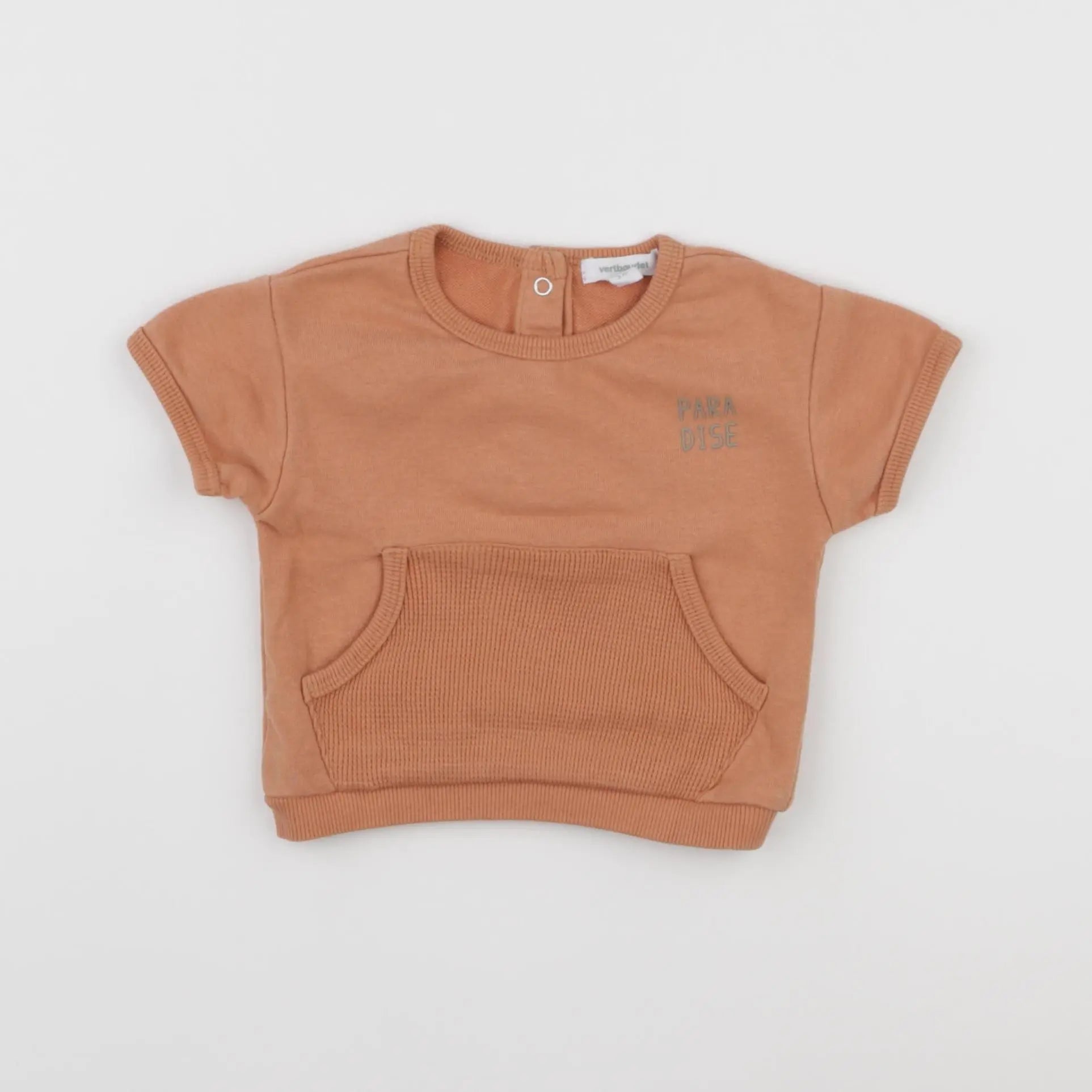 Vertbaudet - sweat orange - 3 mois