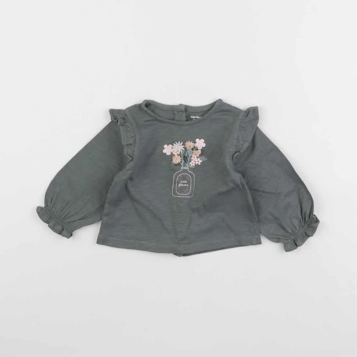 Vertbaudet - tee-shirt vert - 6 mois