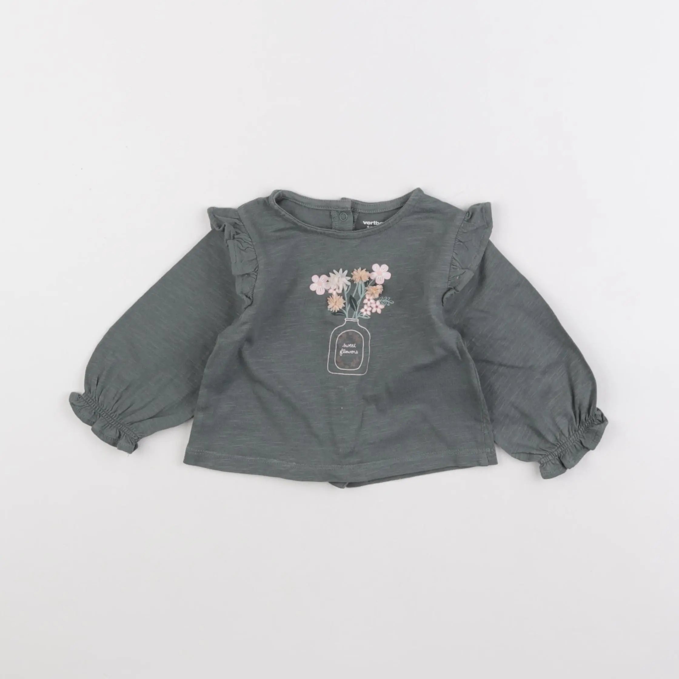 Vertbaudet - tee-shirt vert - 6 mois