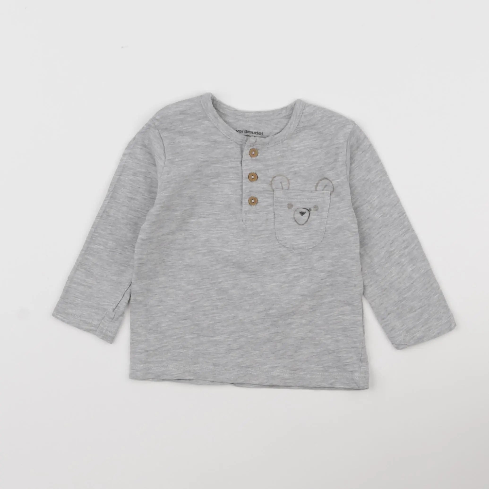 Vertbaudet - tee-shirt gris - 12 mois